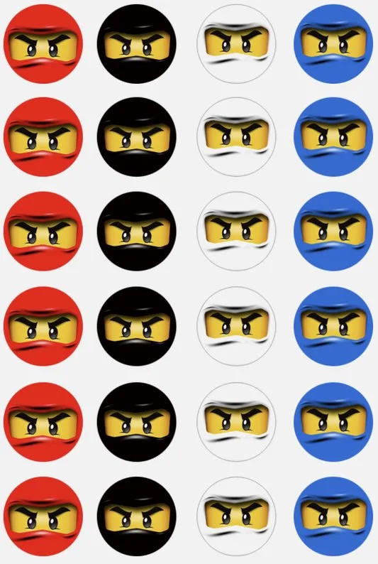 Ninja Go #2 Edible Cupcake Topper 4cm Round Uncut Images Decoration