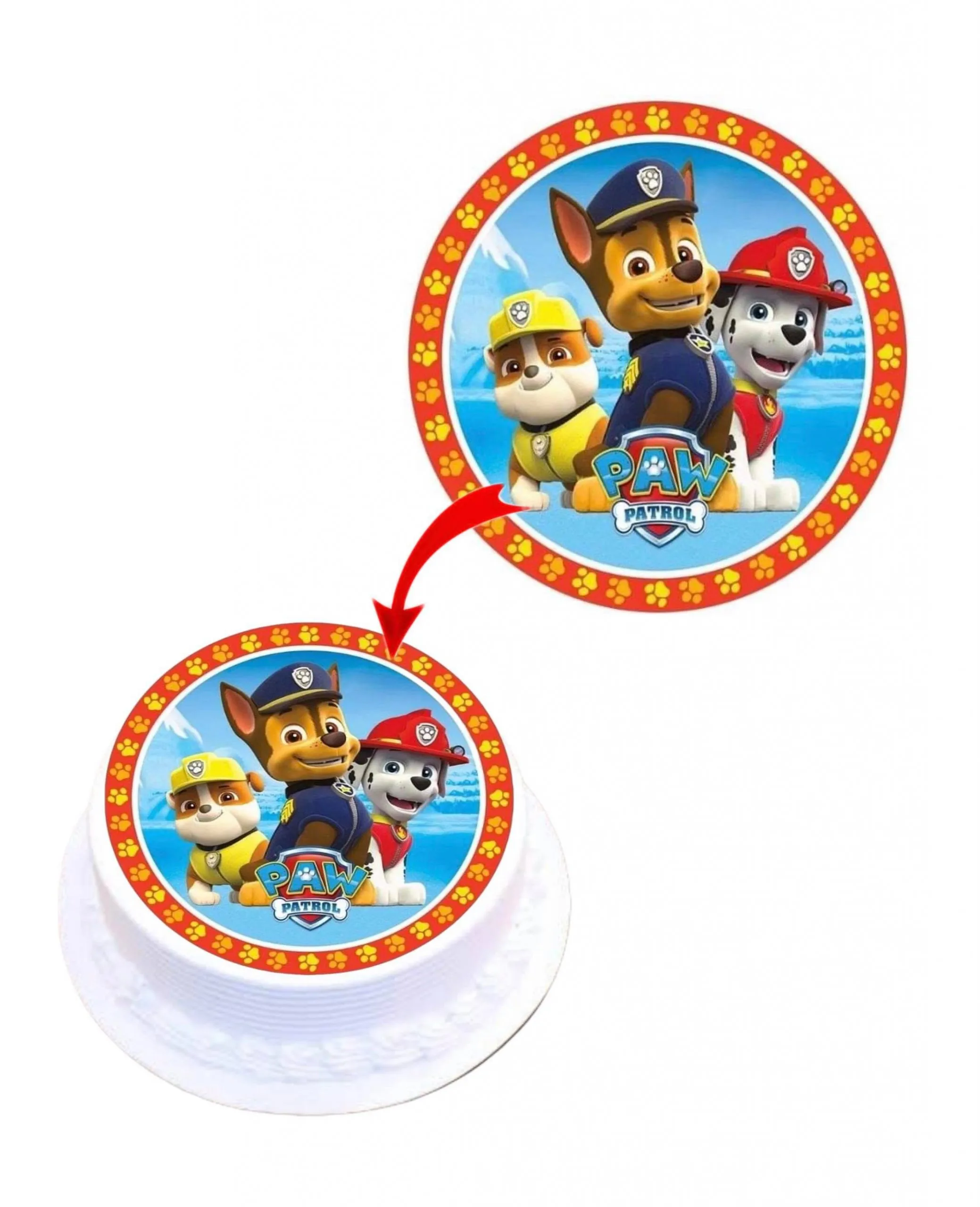 Paw Patrol #2 Edible Cake Topper Round Images Cake Decoration