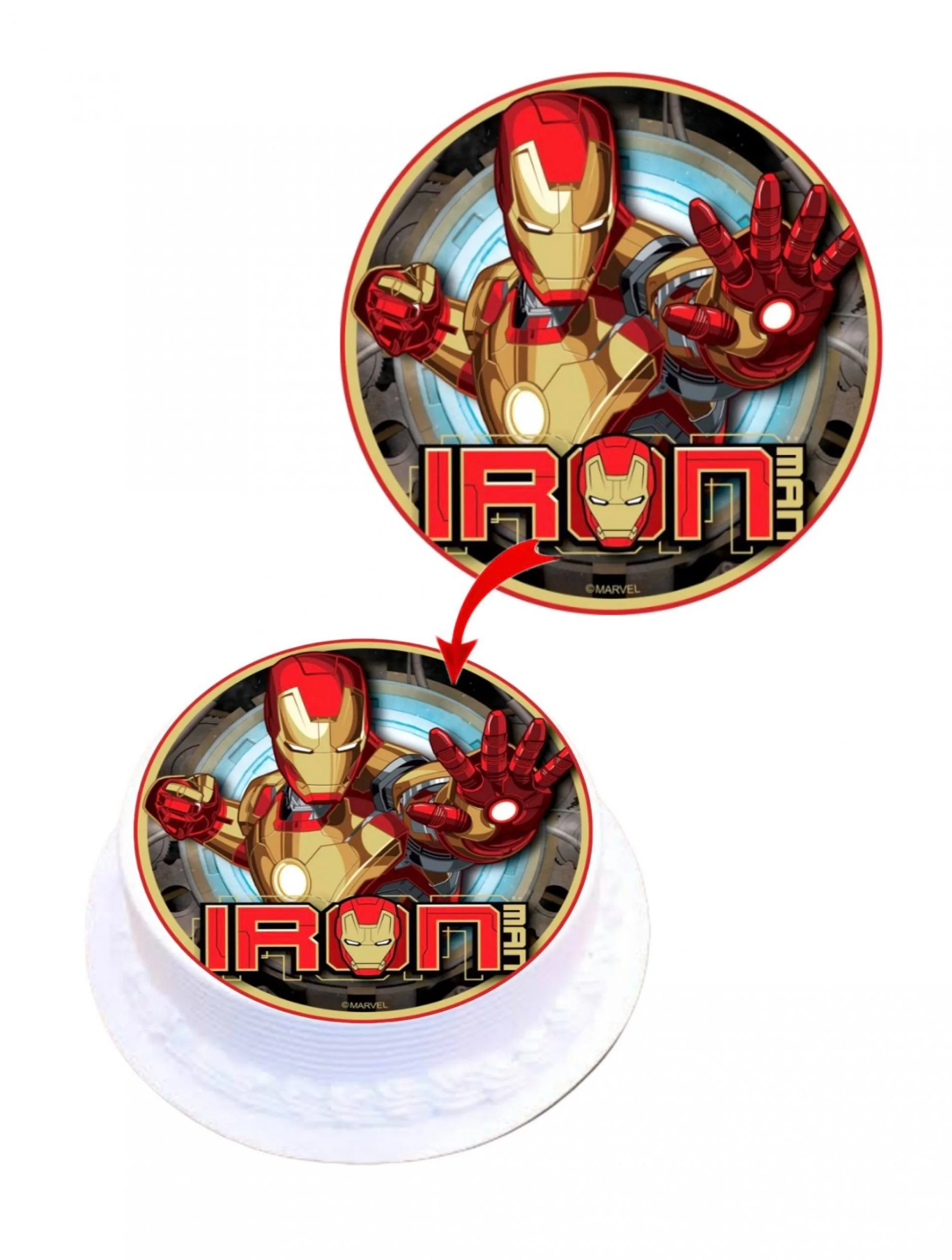Iron Man Edible Cake Topper Round Images Cake Decoration