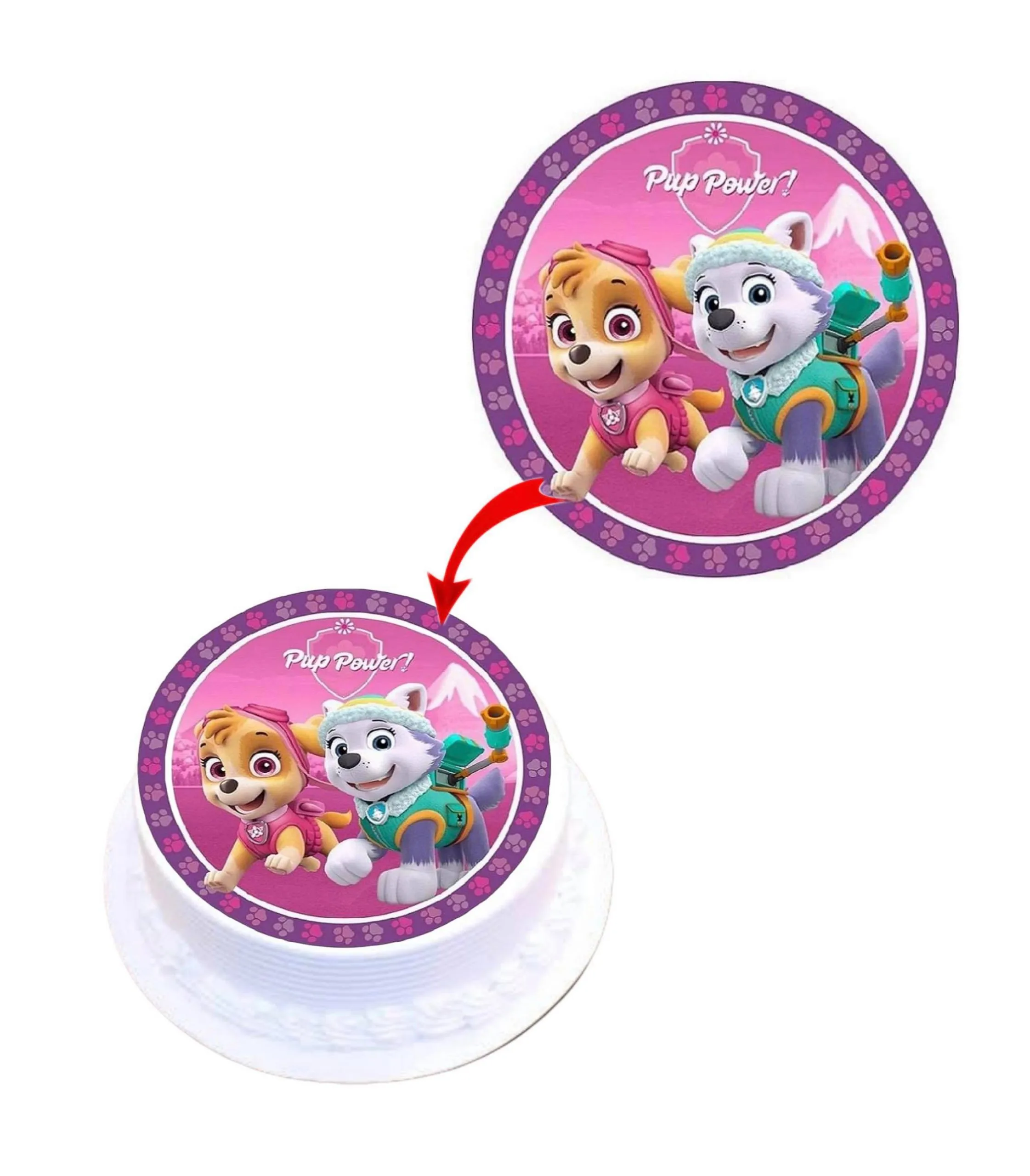 Paw Patrol #4 Edible Cake Topper Round Images Cake Decoration
