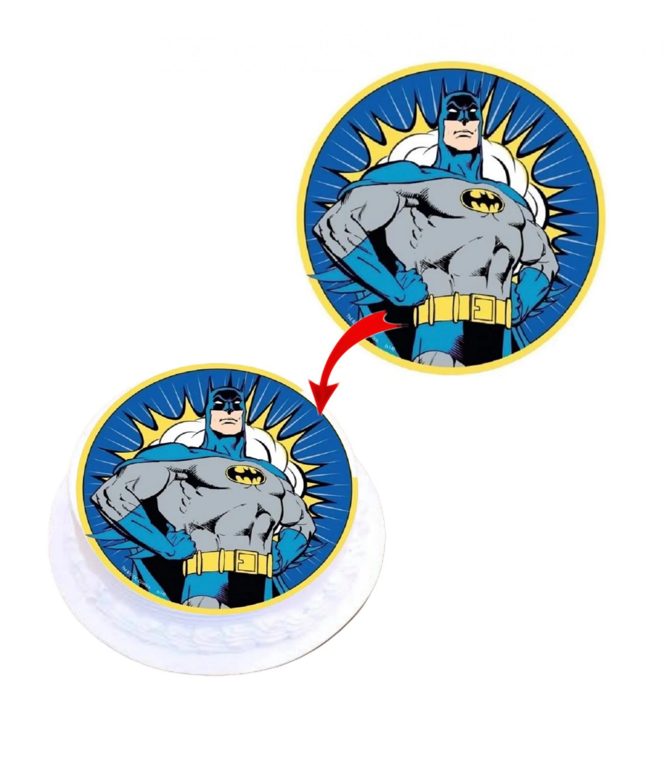 Batman #2 Edible Cake Topper Round Images Cake Decoration