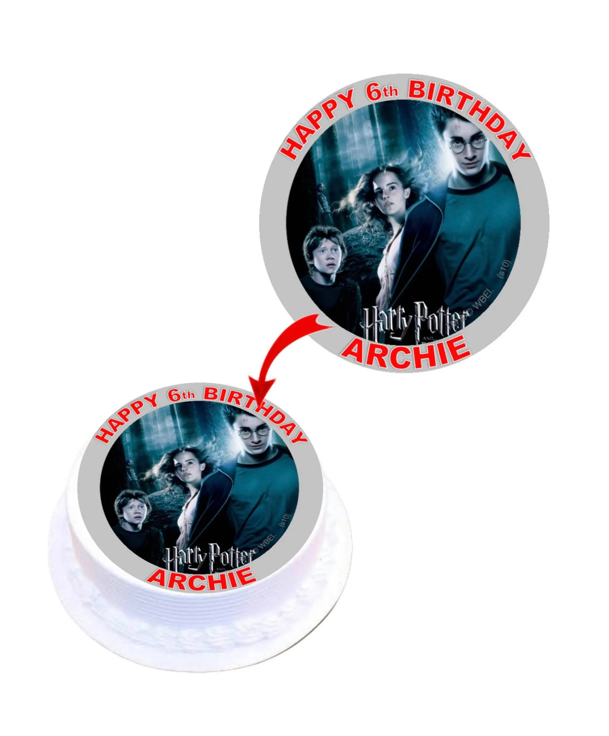 Harry Potter Personalised Round Edible Cake Topper Decoration Images