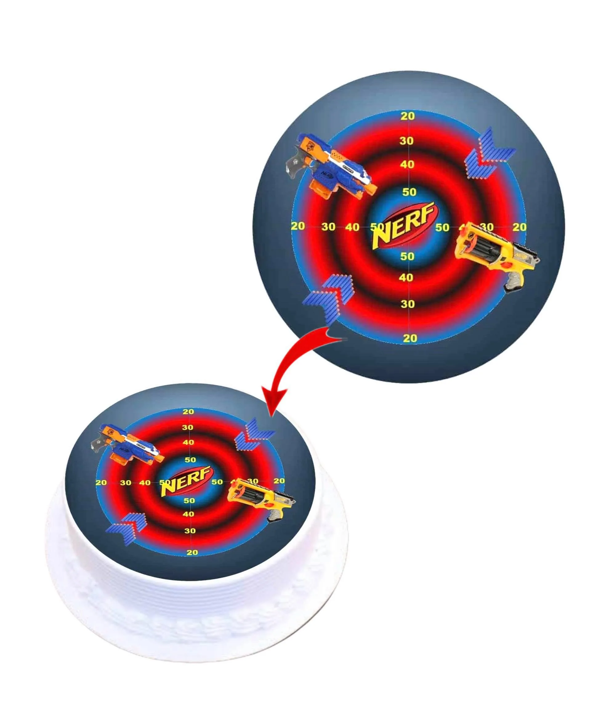 Nerf Edible Cake Topper Round Images Cake Decoration