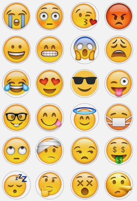 Emoj Edible Cupcake Topper 4cm Round Uncut Images Decoration