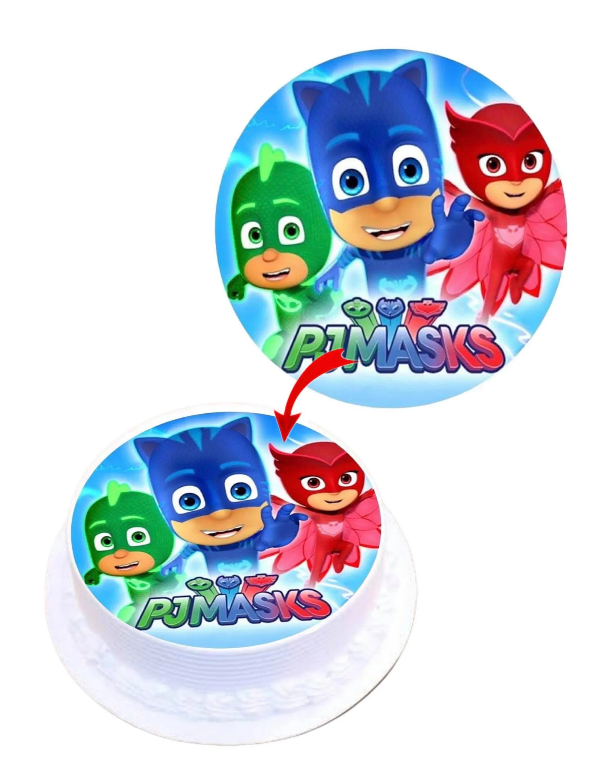 PJ Maks Edible Cake Topper Round Images Cake Decoration