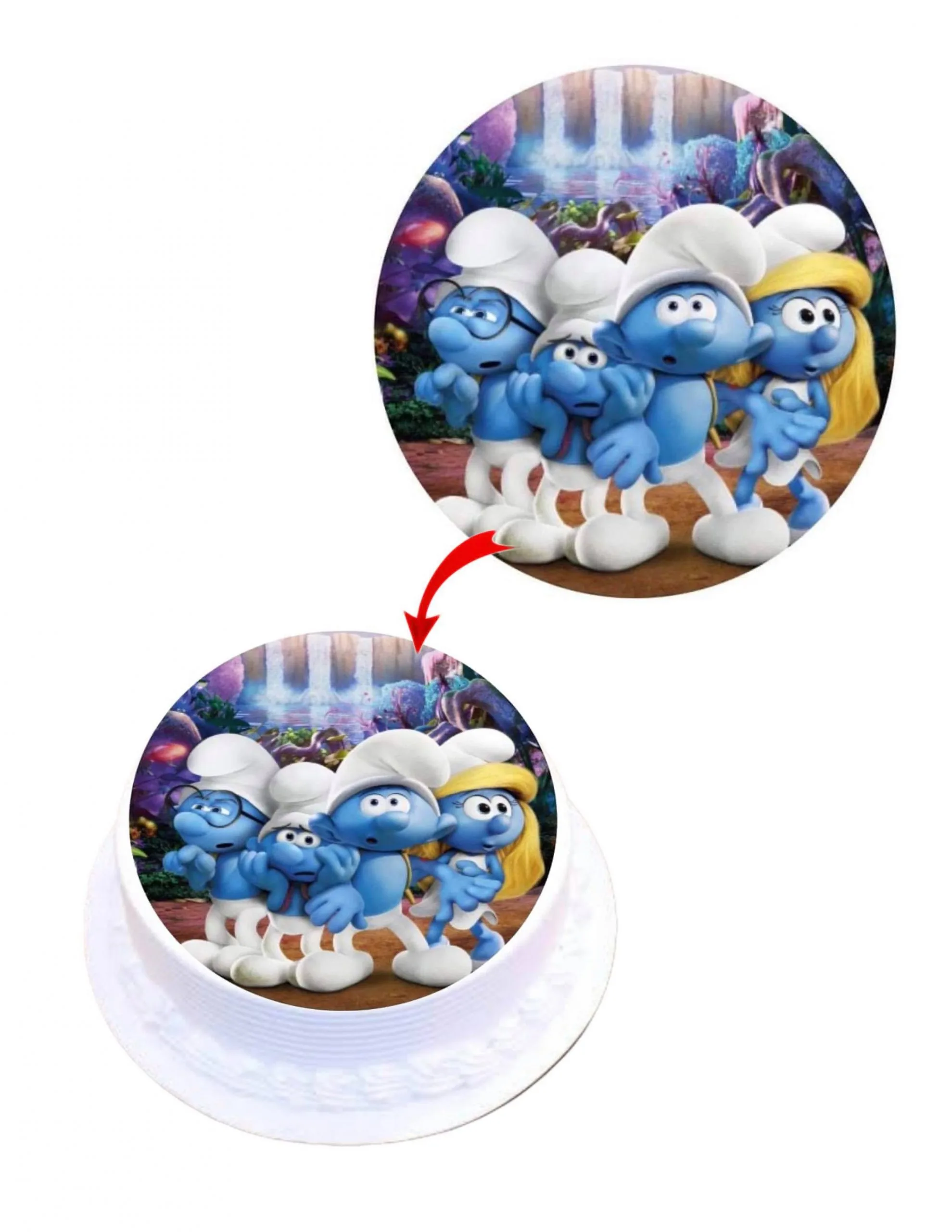 Smurf Edible Cake Topper Round Images Cake Decoration