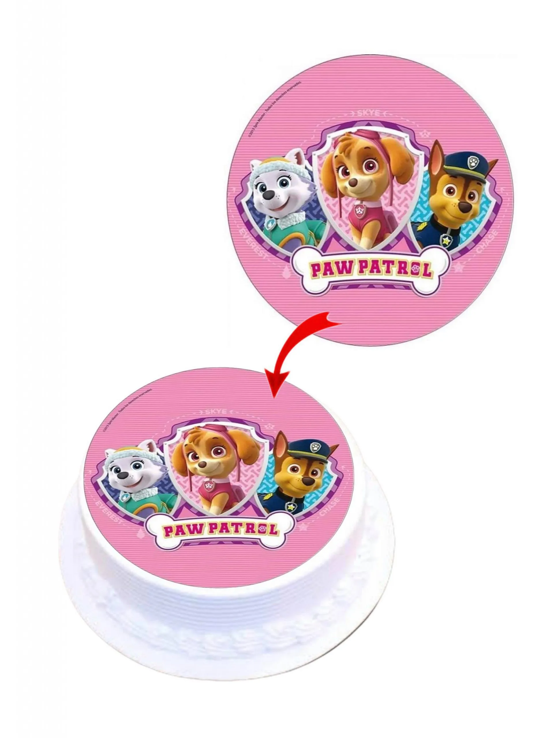 Paw Patrol #3 Edible Cake Topper Round Images Cake Decoration