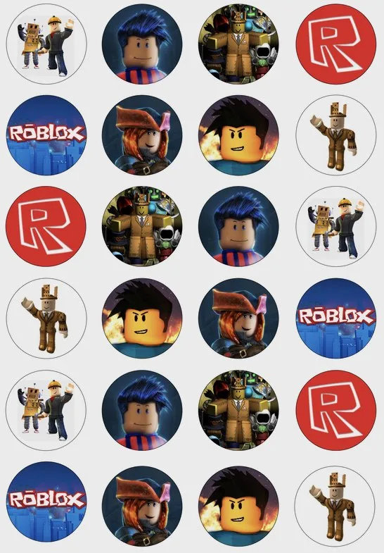 Roblox Edible Cupcake Topper 4cm Round Uncut Images Decoration