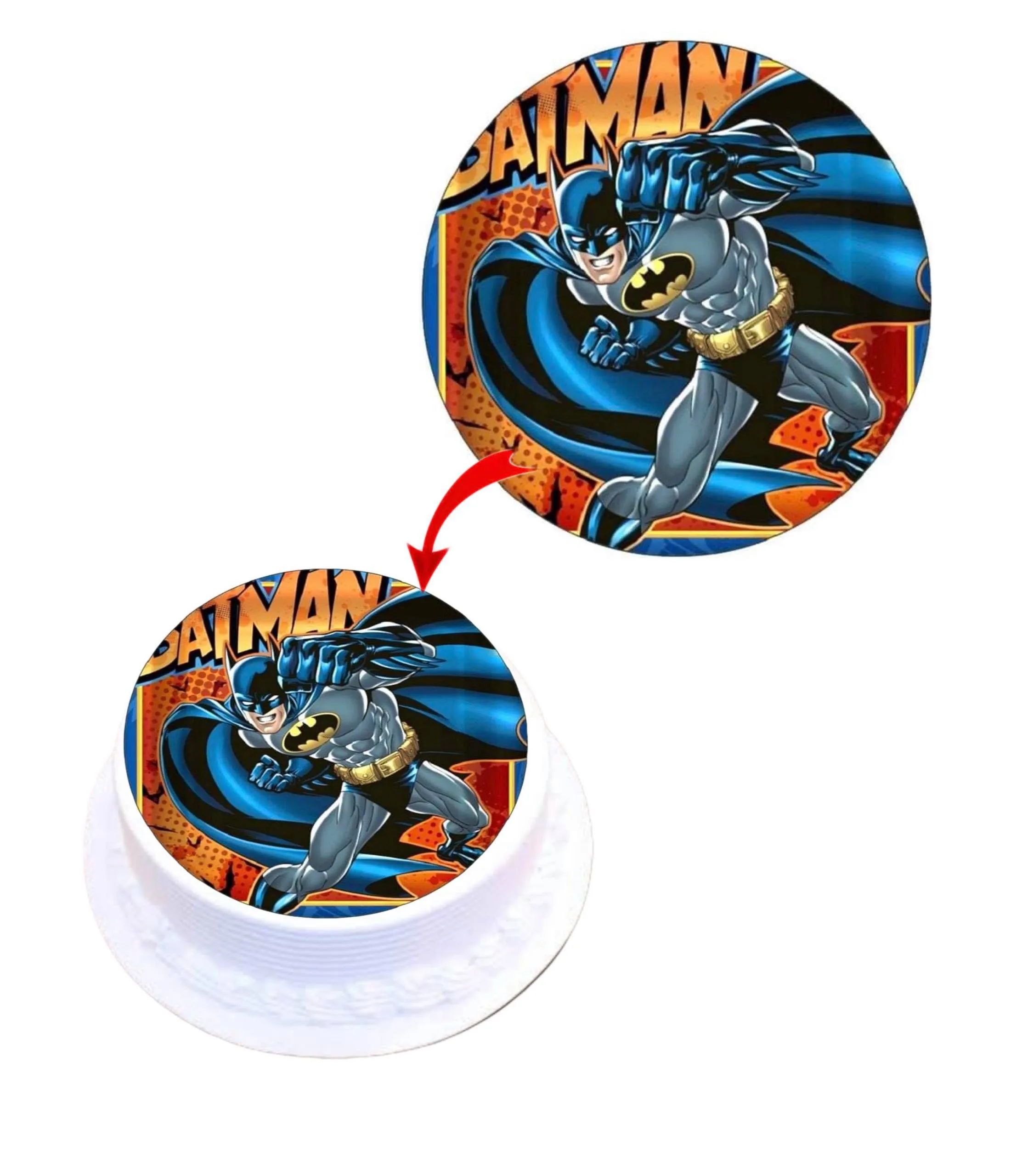 Batman #3 Edible Cake Topper Round Images Cake Decoration