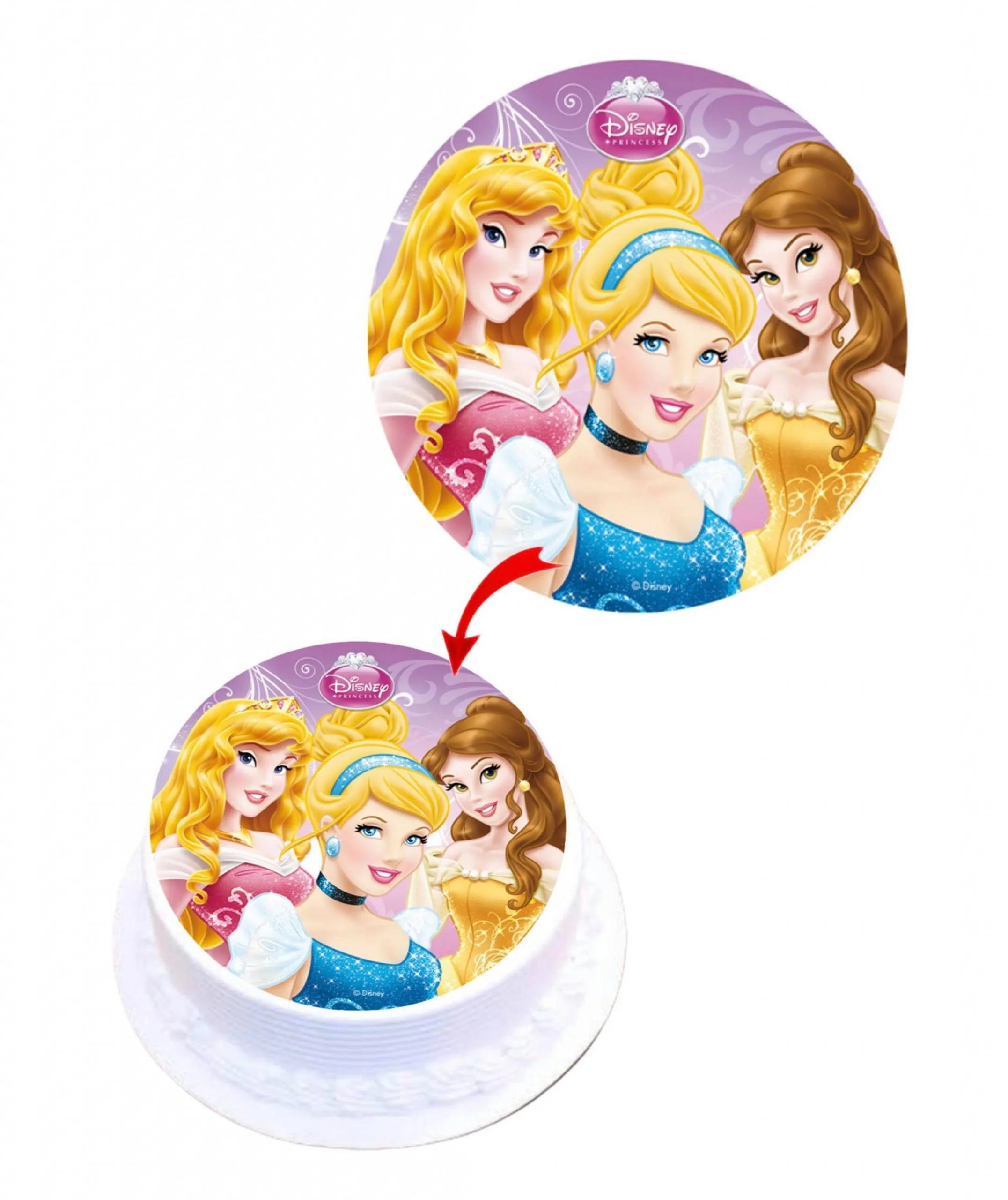 Disney Princess #2 Edible Cake Topper Round Images Cake Decoration