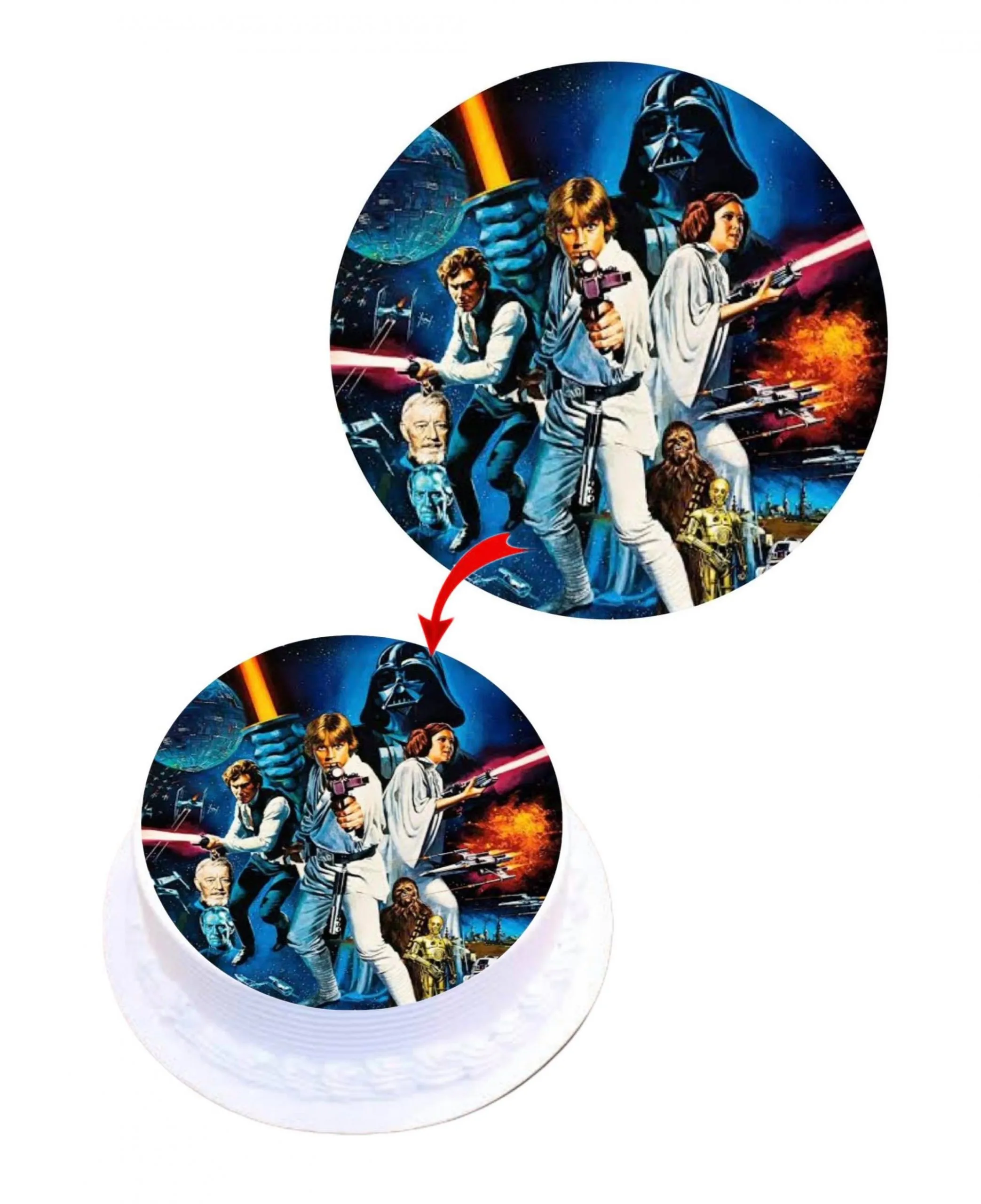 Star War Edible Cake Topper Round Images Cake Decoration