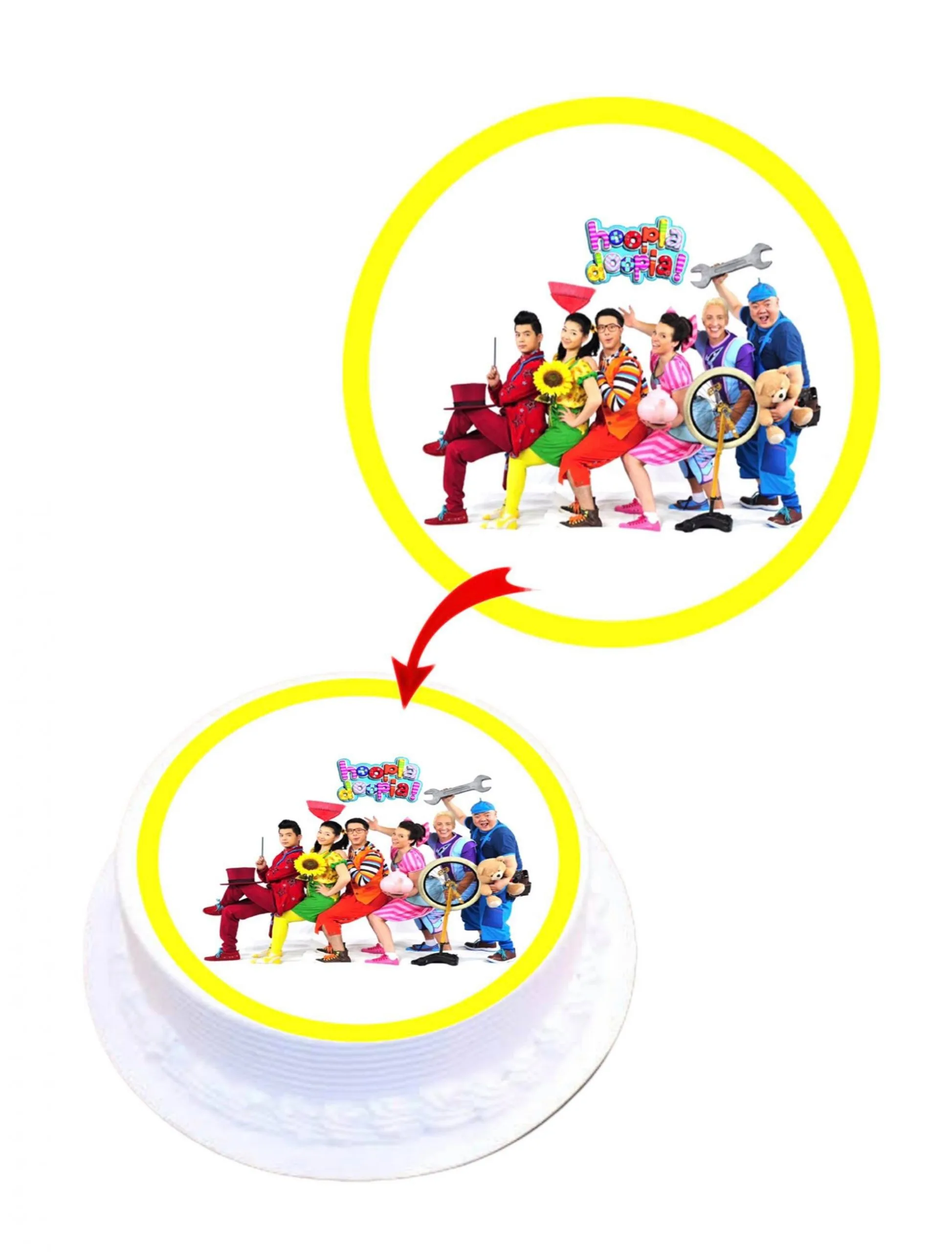 Hoopla Doopla Edible Cake Topper Round Images Cake Decoration