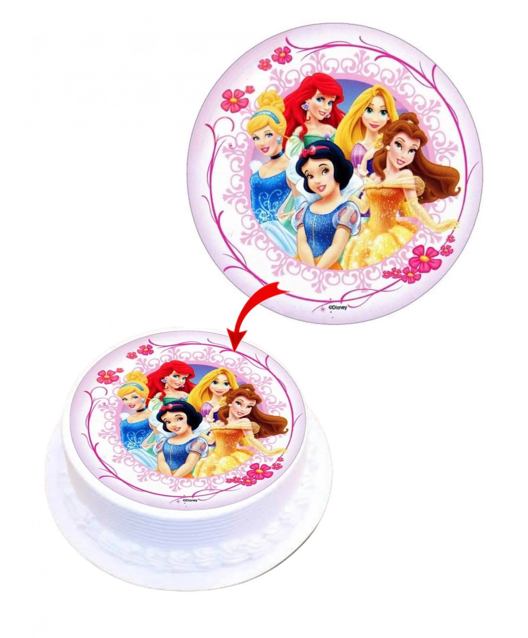 Disney Princess Edible Cake Topper Round Images Cake Decoration