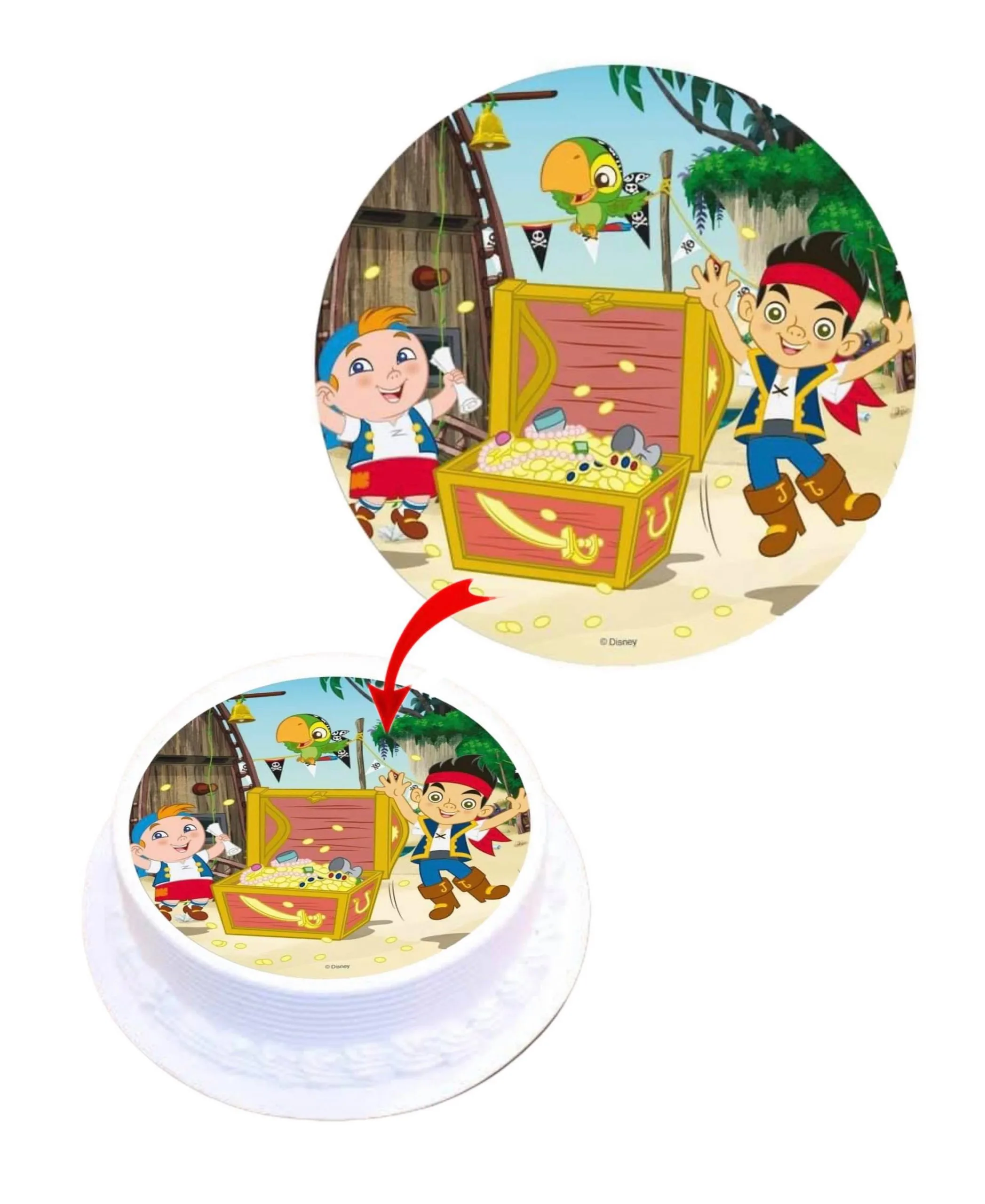Jake the Pirates Land #2 Edible Cake Topper Round Images Cake Decoration