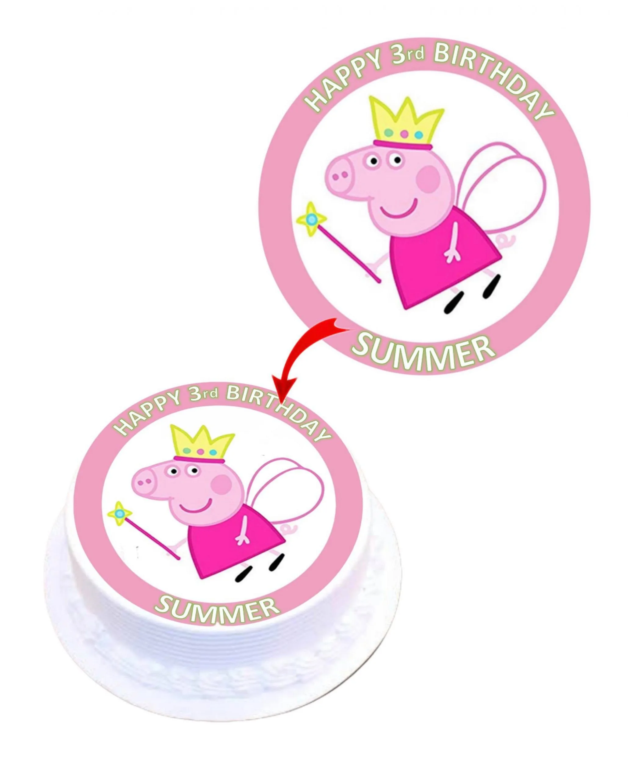 Peppa Pig #2 Personalised Round Edible Cake Topper Decoration Images