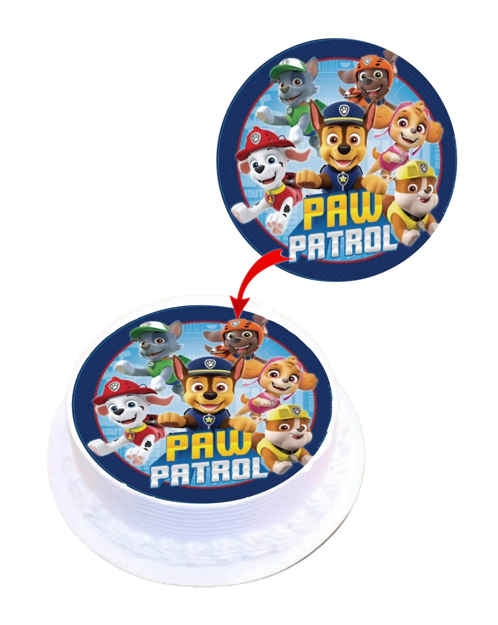 Paw Patrol Edible Cake Topper Round Images Cake Decoration