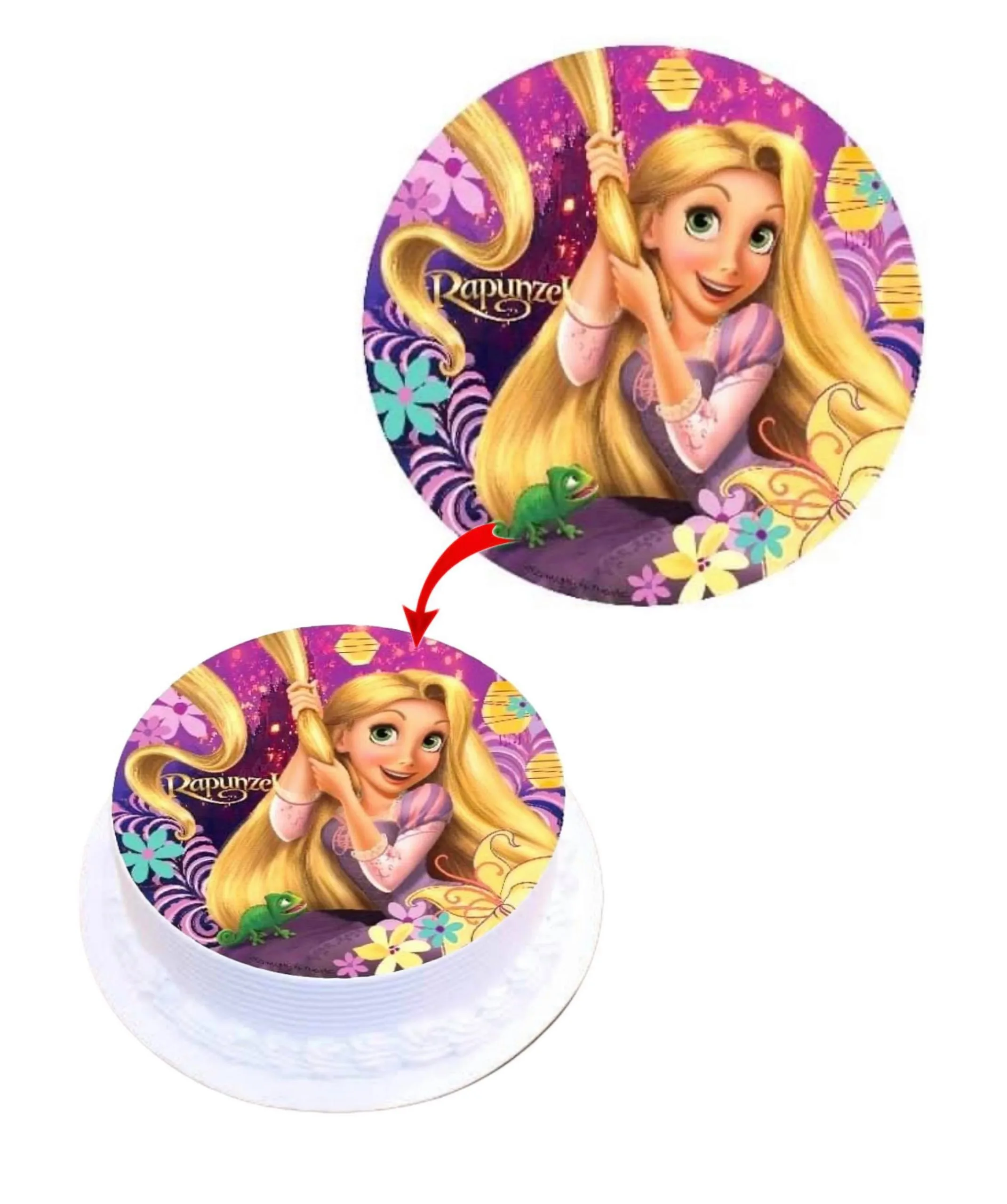 Rapunzel Edible Cake Topper Round Images Cake Decoration