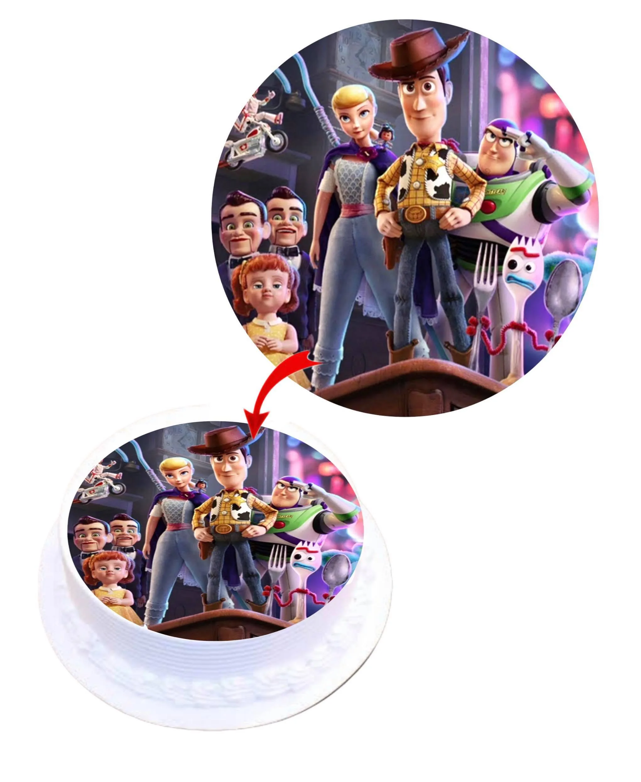 Toy Story 4 Edible Cake Topper Round Images Cake Decoration