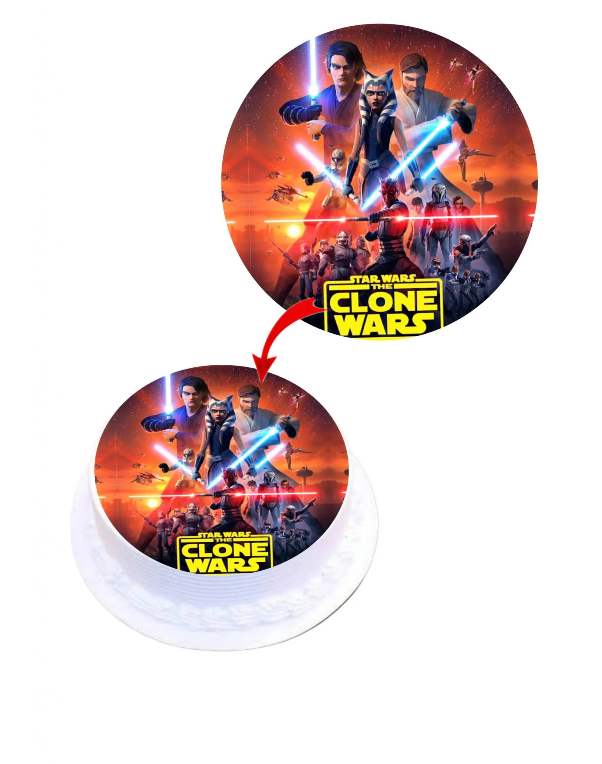 Star War Clone Edible Cake Topper Round Images Cake Decoration