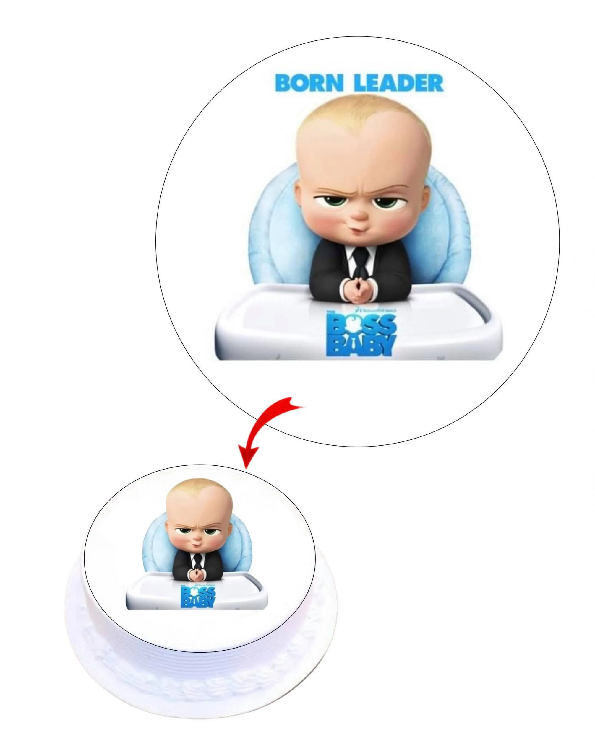 Baby Boss Edible Cake Topper Round Images Cake Decoration