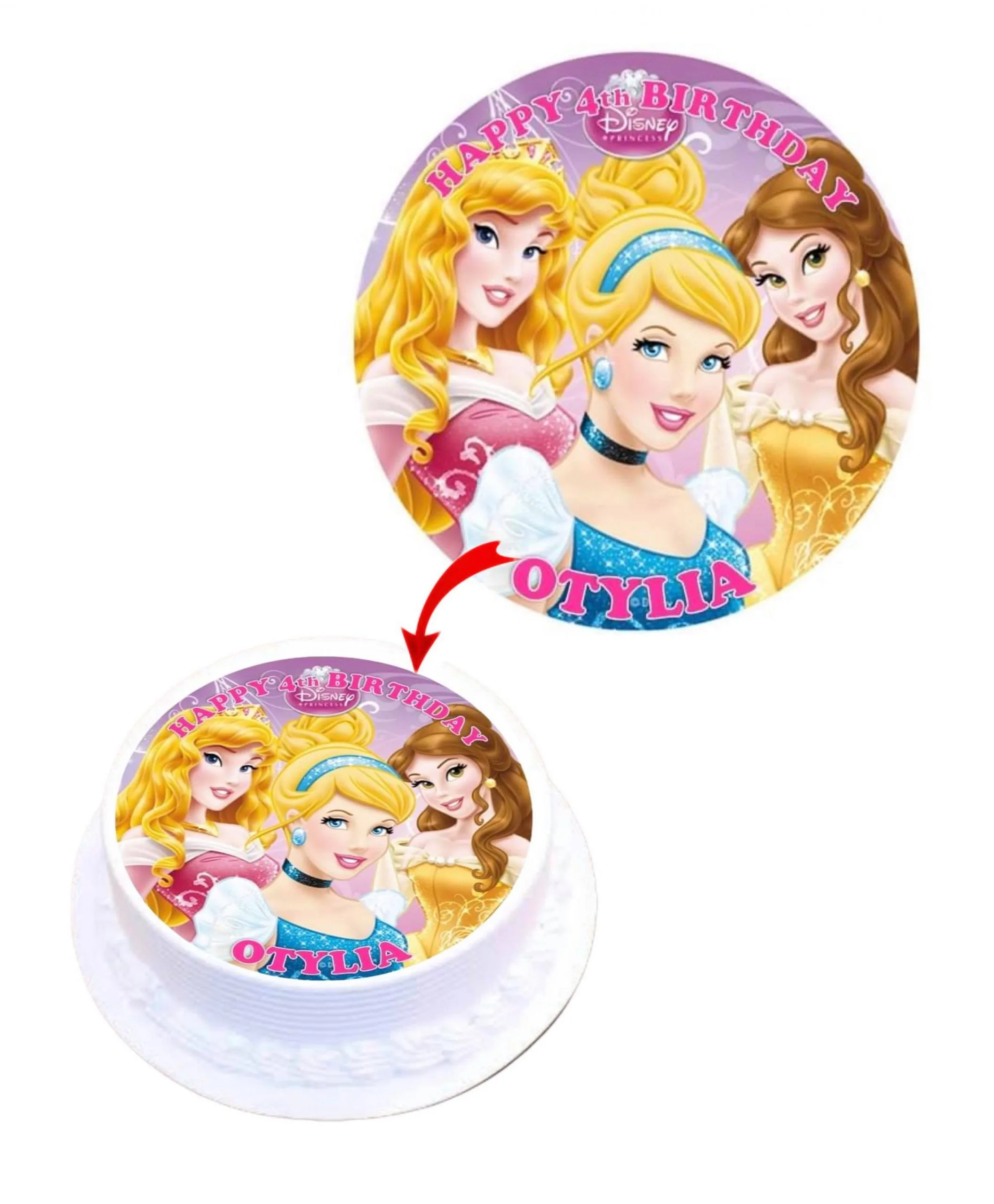 Disney Princess #2 Personalised Round Edible Cake Topper Decoration Images