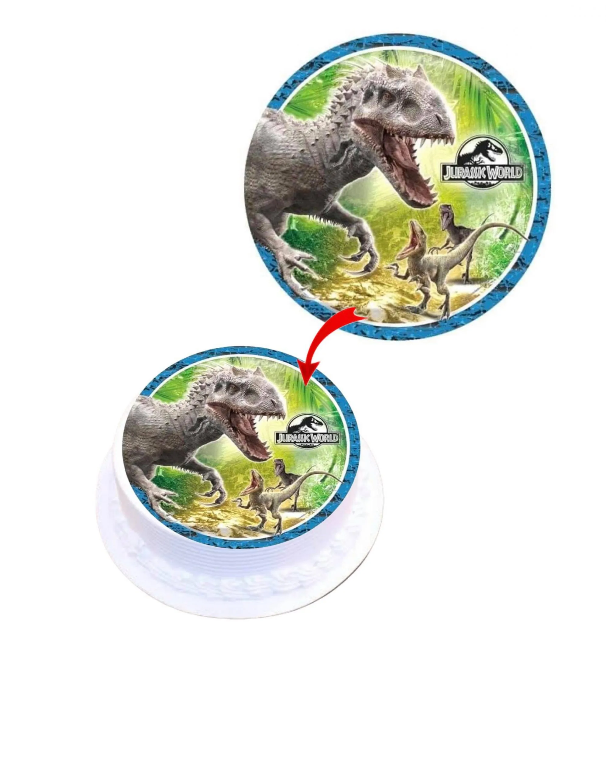 Jurassic World Edible Cake Topper Round Images Cake Decoration