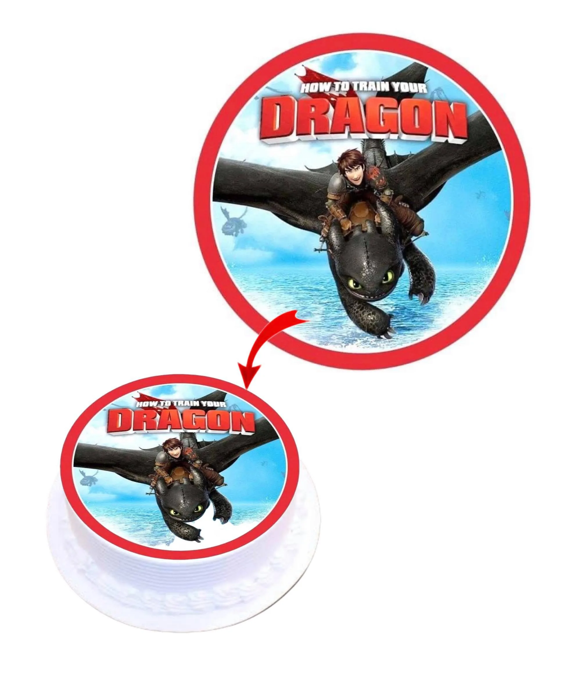 How to train the dragon Edible Cake Topper Round Images Cake Decoration