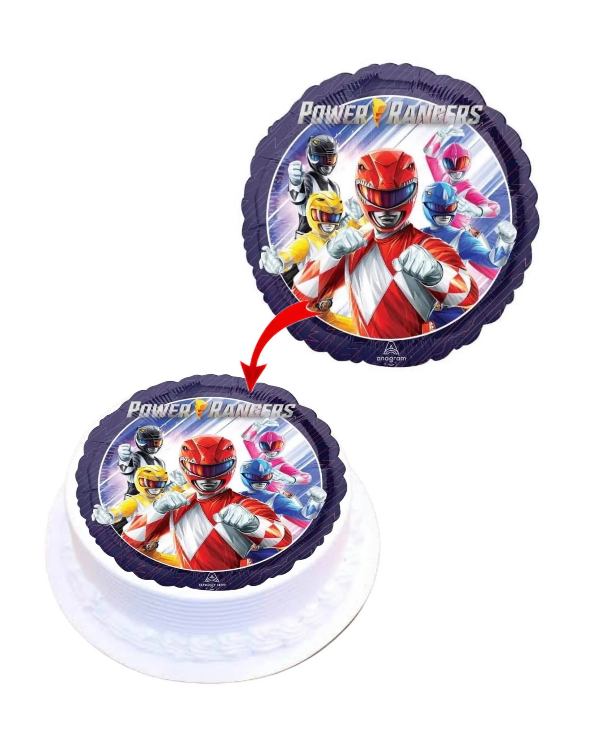 Power Ranger Edible Cake Topper Round Images Cake Decoration