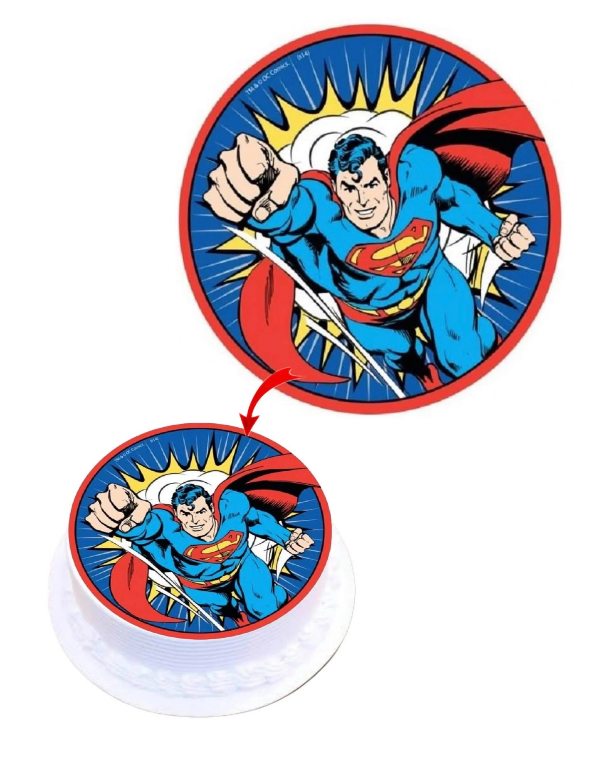 Superman Edible Cake Topper Round Images Cake Decoration