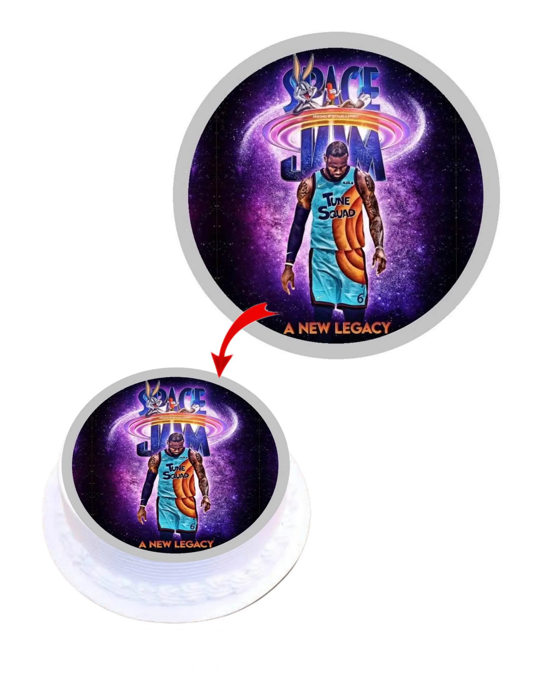 Space Jam 2 Edible Cake Topper Round Images Cake Decoration
