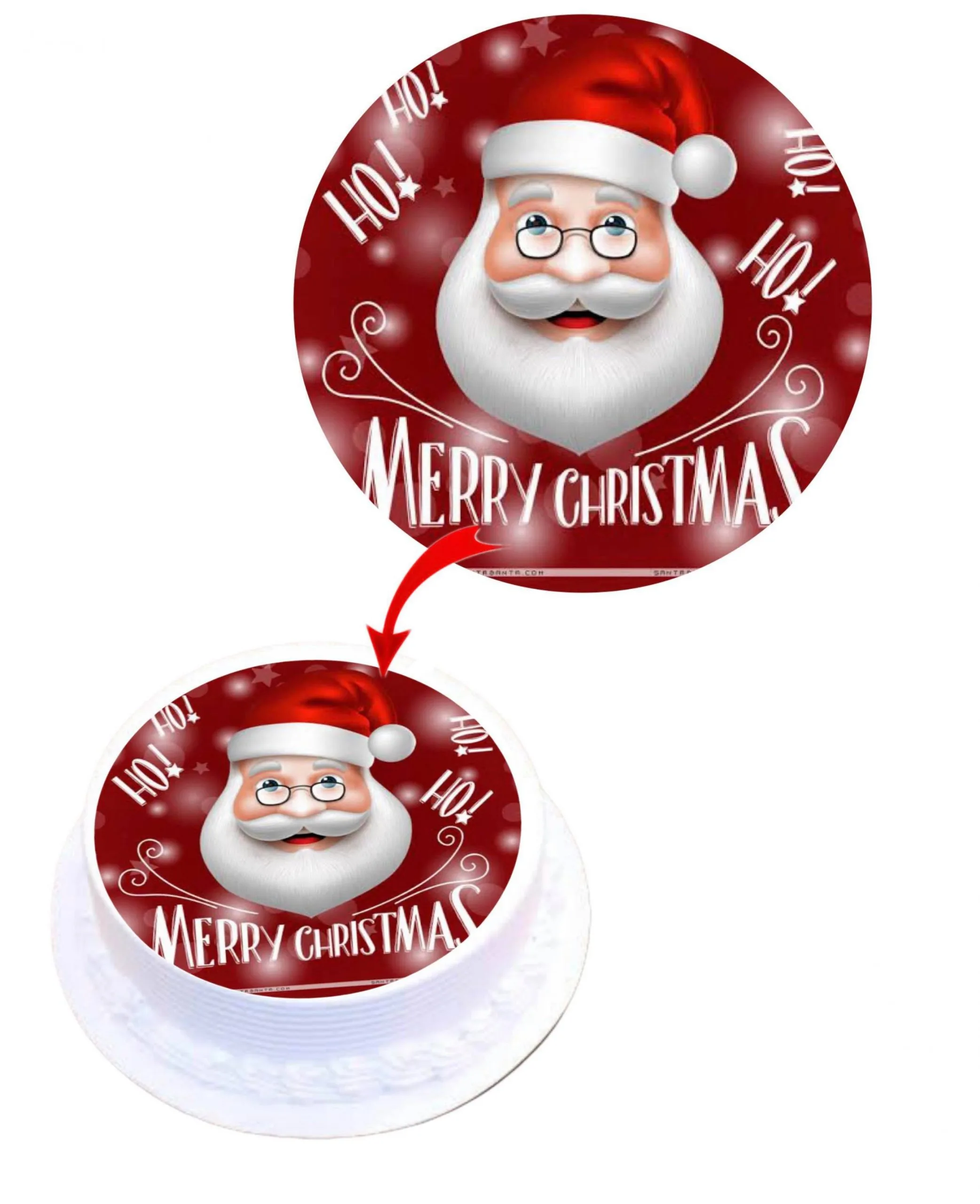 Christmas Edible Cake Topper Round Images Cake Decoration