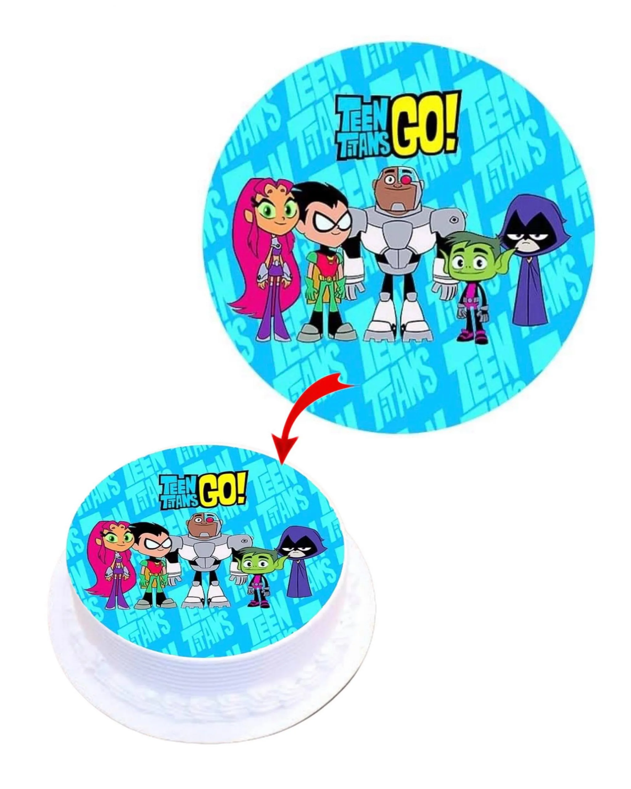 Teen Titan Go Edible Cake Topper Round Images Cake Decoration