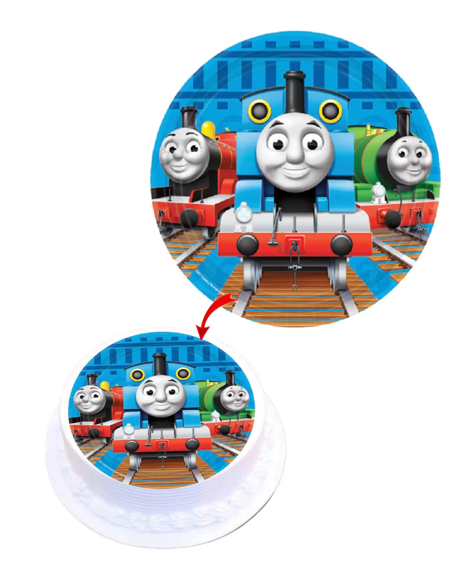 Thomas and Friends #2 Edible Cake Topper Round Images Cake Decoration