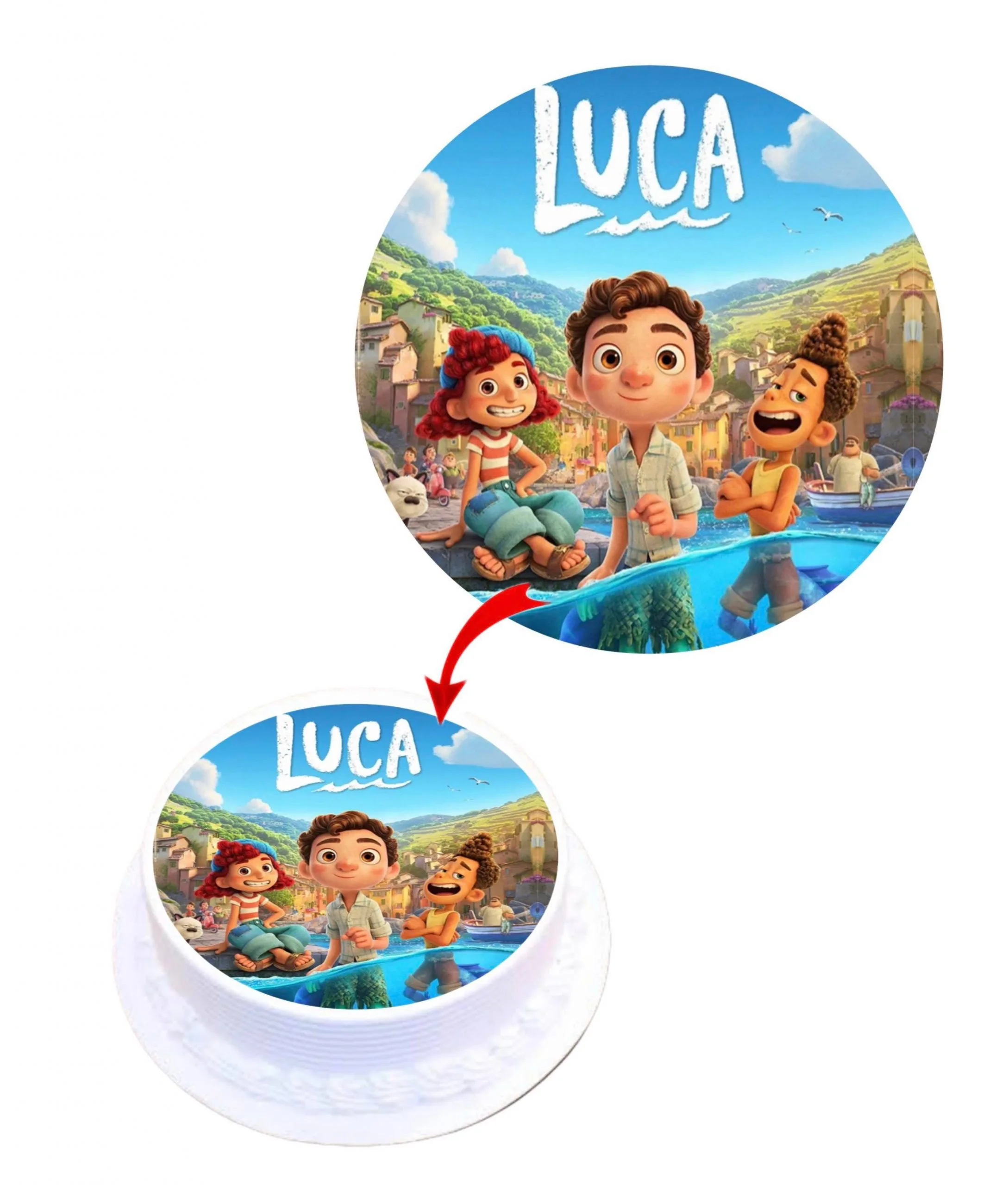Disney Luca #2 Edible Cake Topper Round Images Cake Decoration