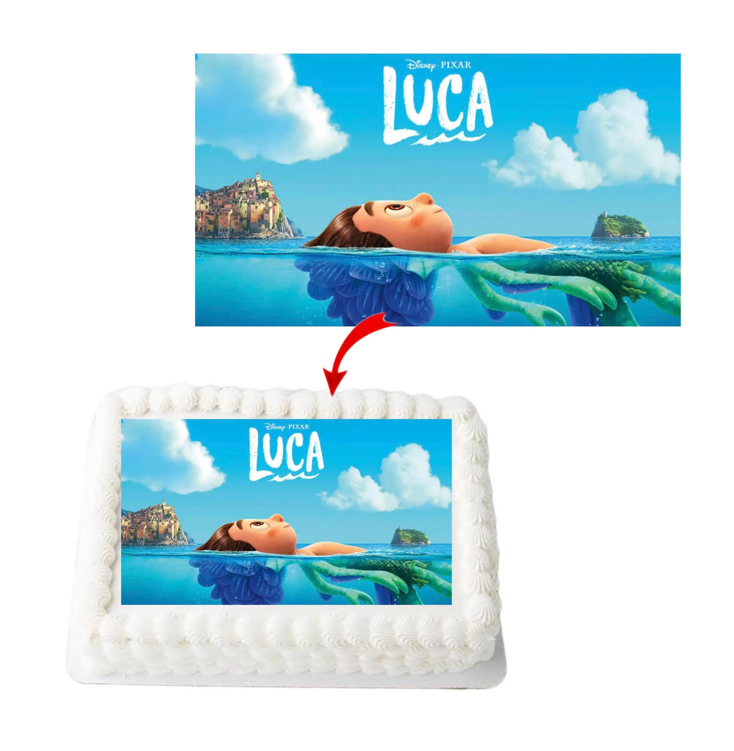 Disney Luca A4 Rectangle Birthday Cake Topper Decoration Images