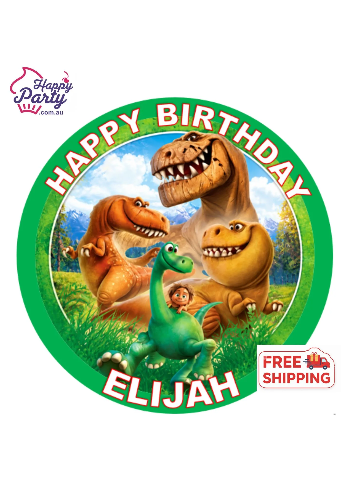 The Good Dinosaur Personalised Round Edible Cake Topper Decoration Images