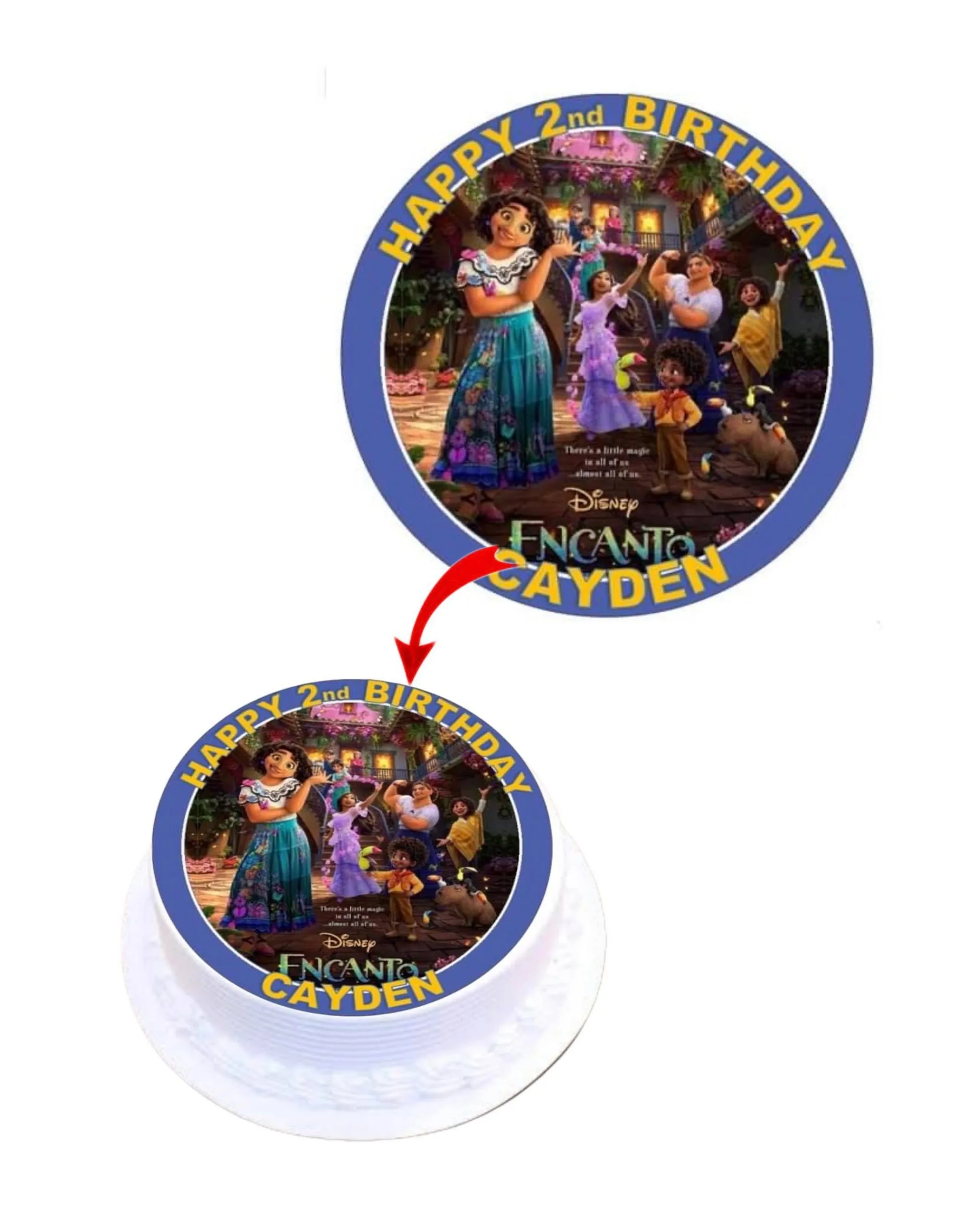 Dismey Encanto Personalised Edible Cake Topper Decoration Images