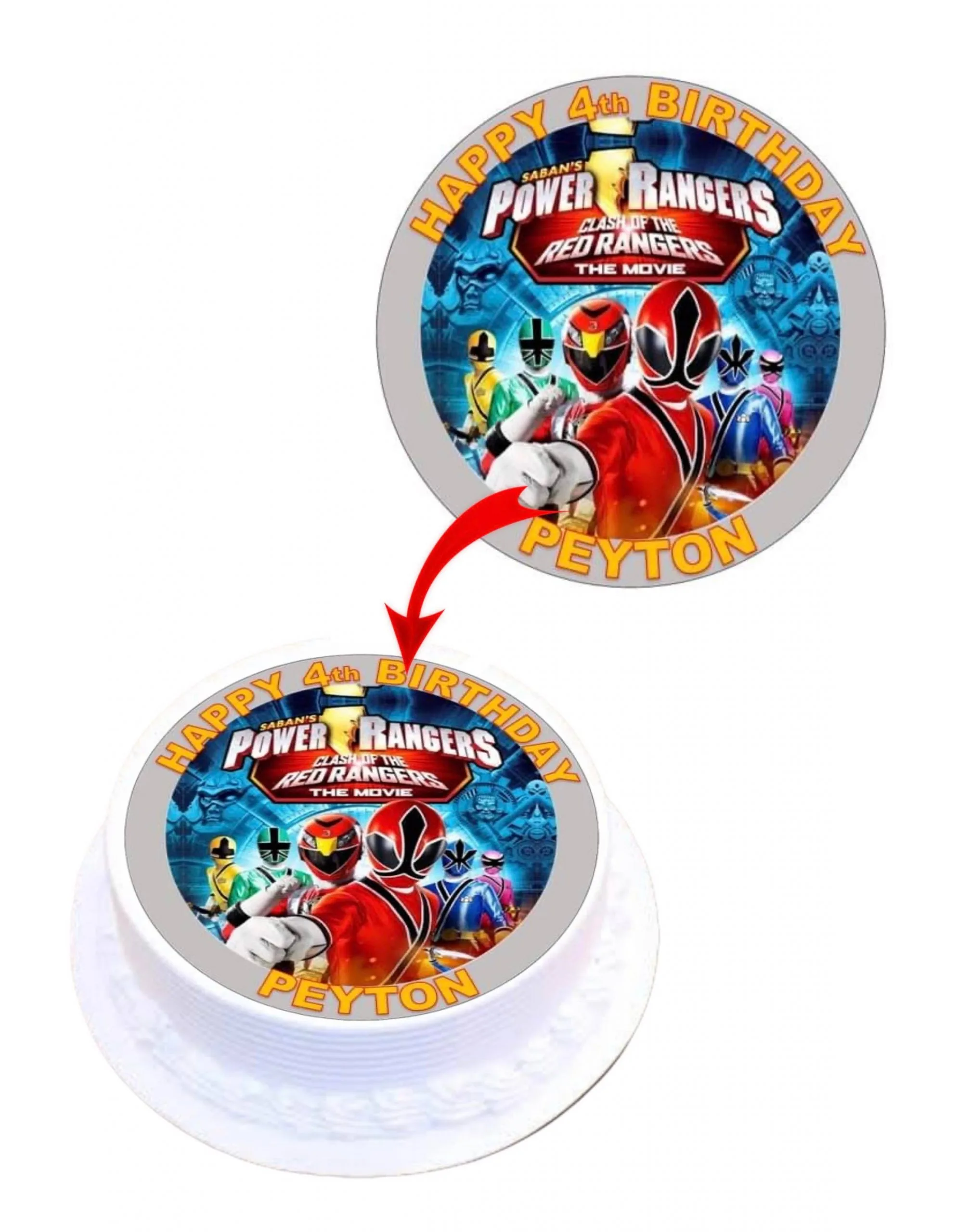 Power Ranger Personalized Edible Cake Topper Decoration Images