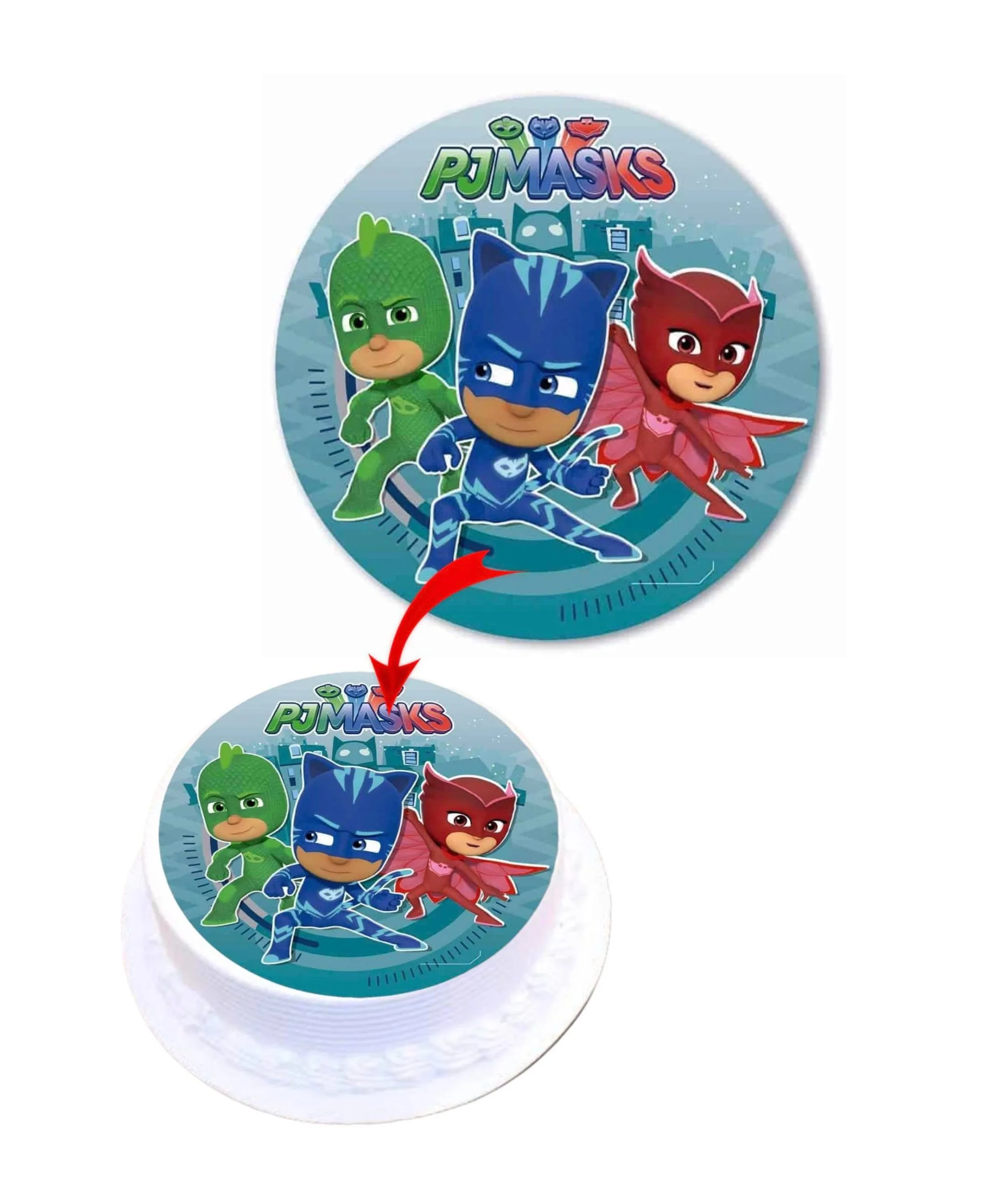 PJ Masks #2 Edible Cake Topper Round Images Cake Decoration