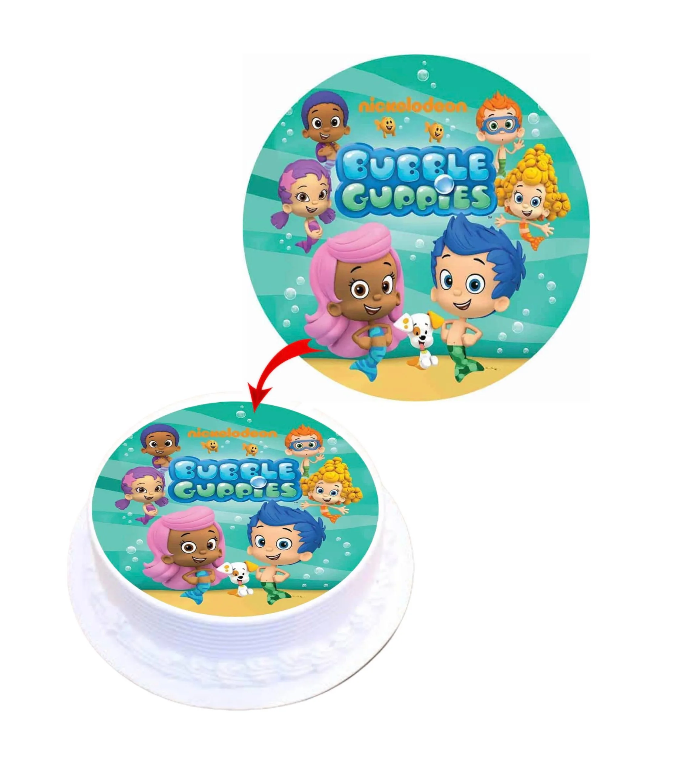 Bubble Guppies Edible Cake Topper Round Images Cake Decoration