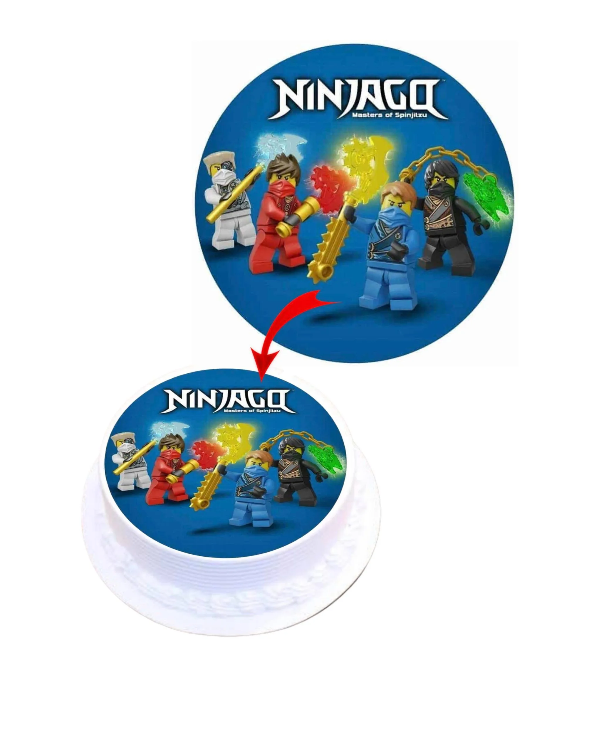 Ninja Go Edible Cake Topper Round Images Cake Decoration