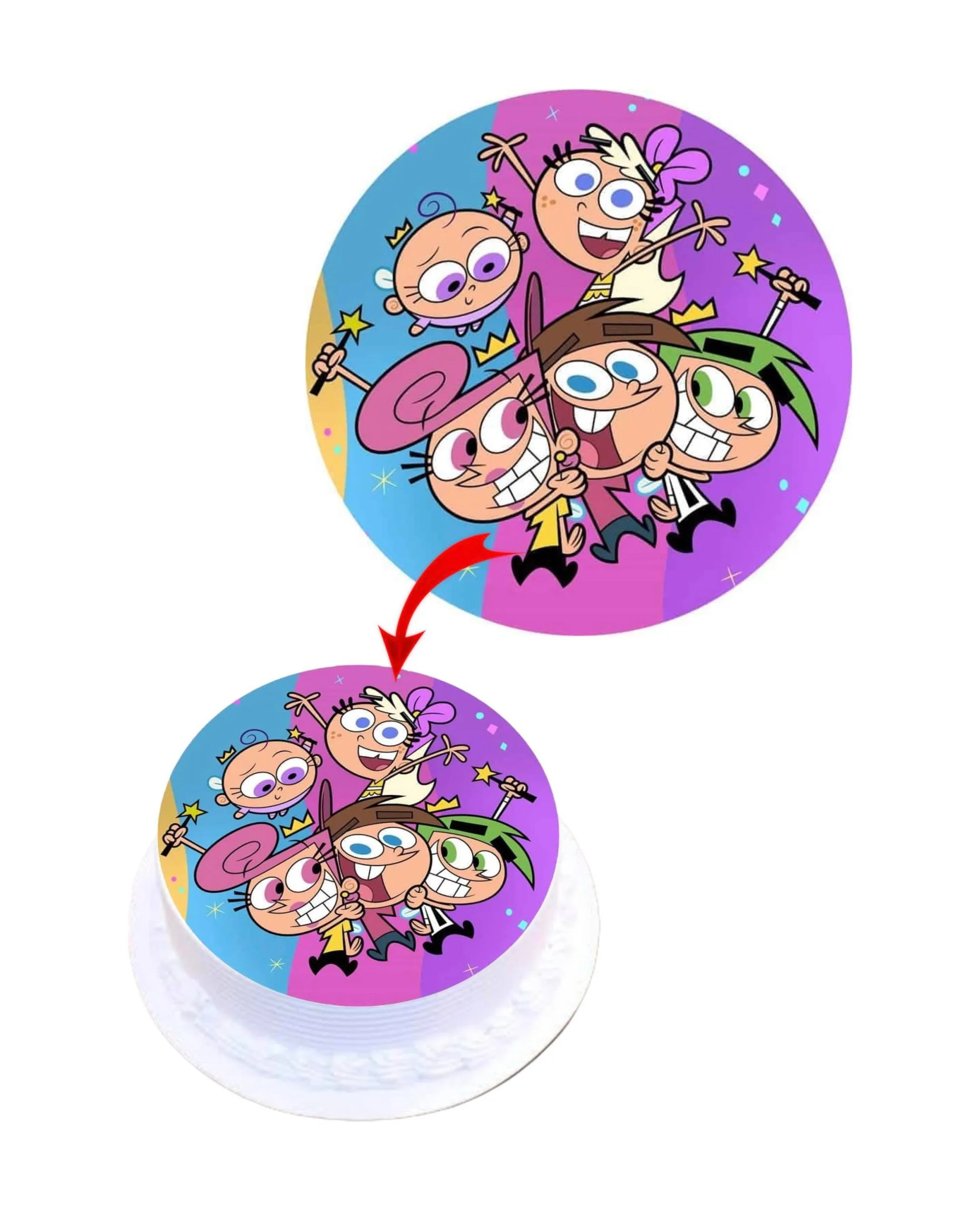 The Odd Parents Edible Cake Topper Round Images Cake Decoration