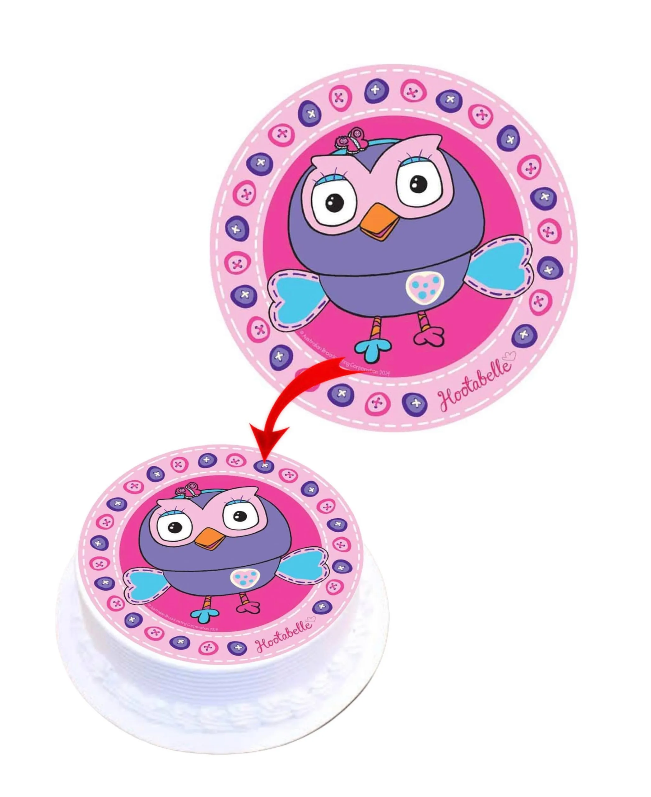 Giggle Hoot #2 Edible Cake Topper Round Images Cake Decoration