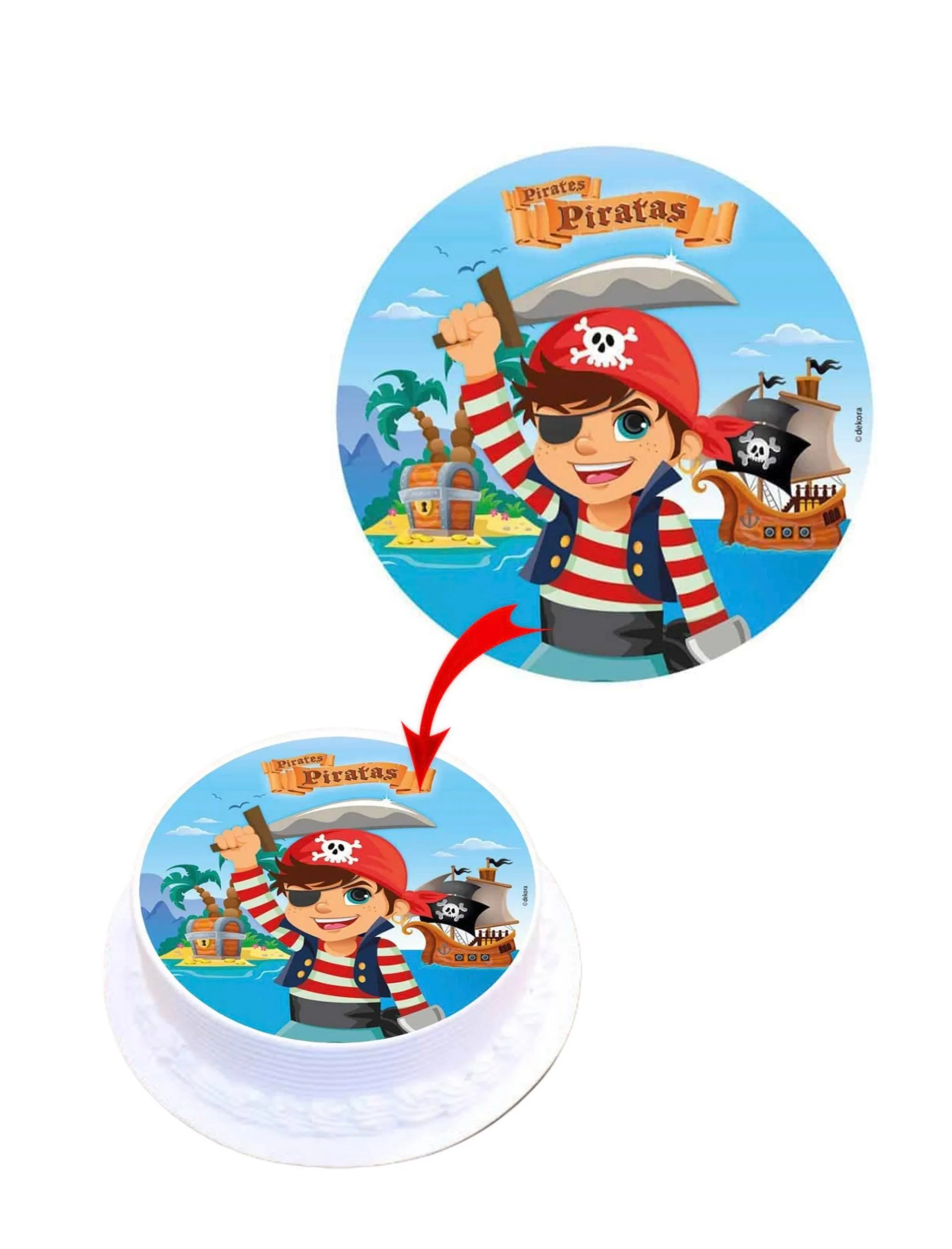 Pirates Edible Cake Topper Round Images Cake Decoration