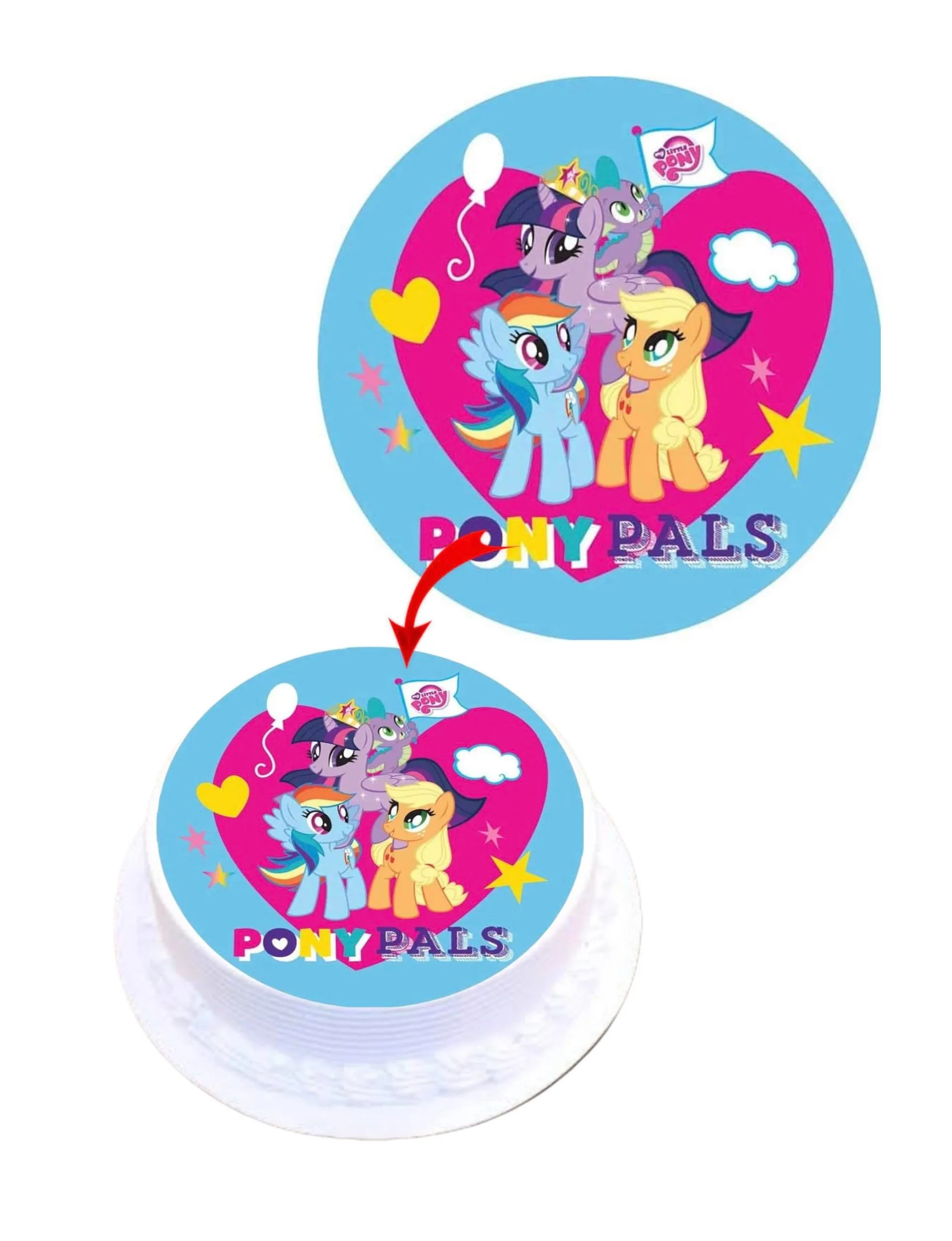 My Little Pony Pals Edible Cake Topper Round Images Cake Decoration