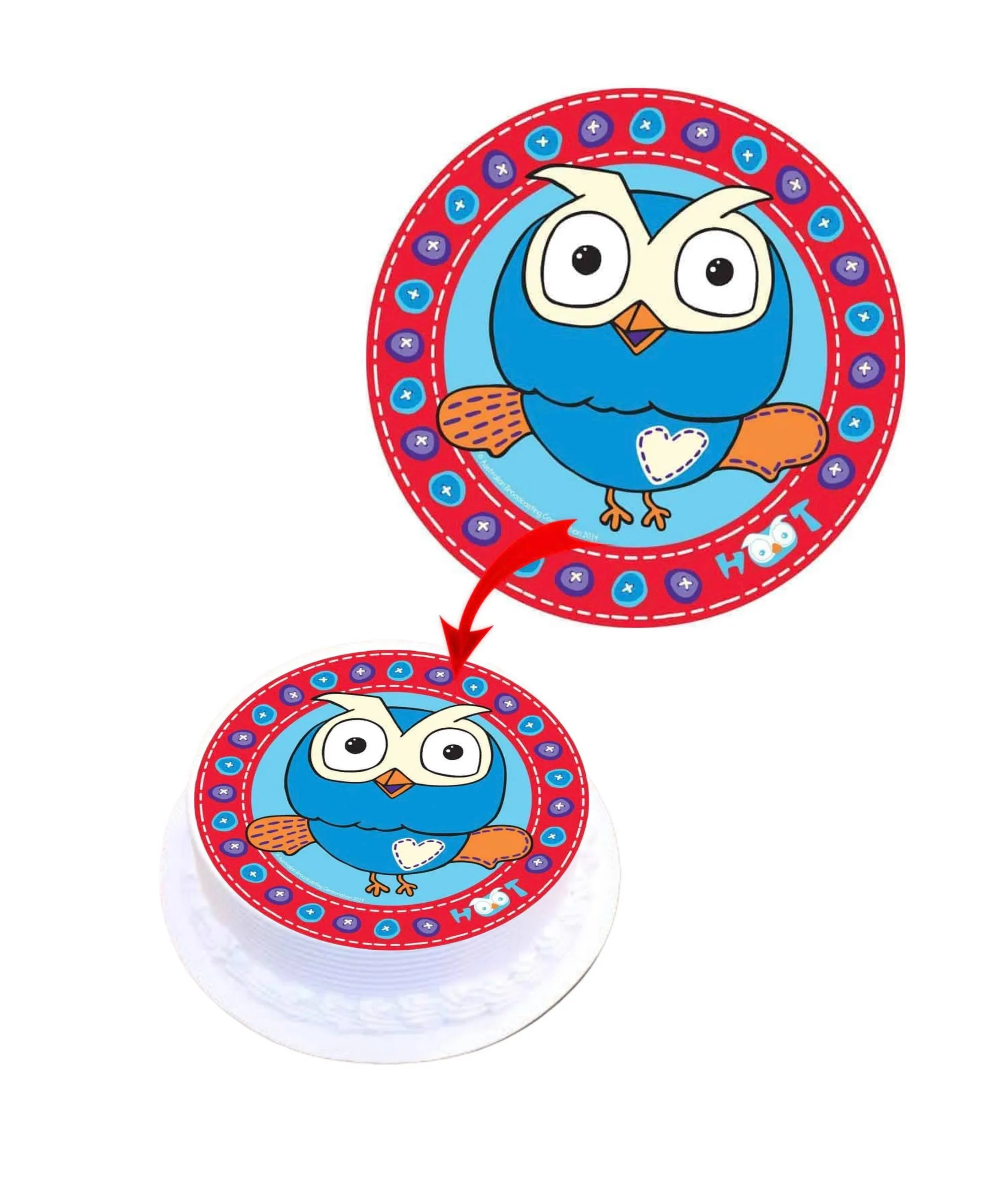 Giggle Hoot Edible Cake Topper Round Images Cake Decoration