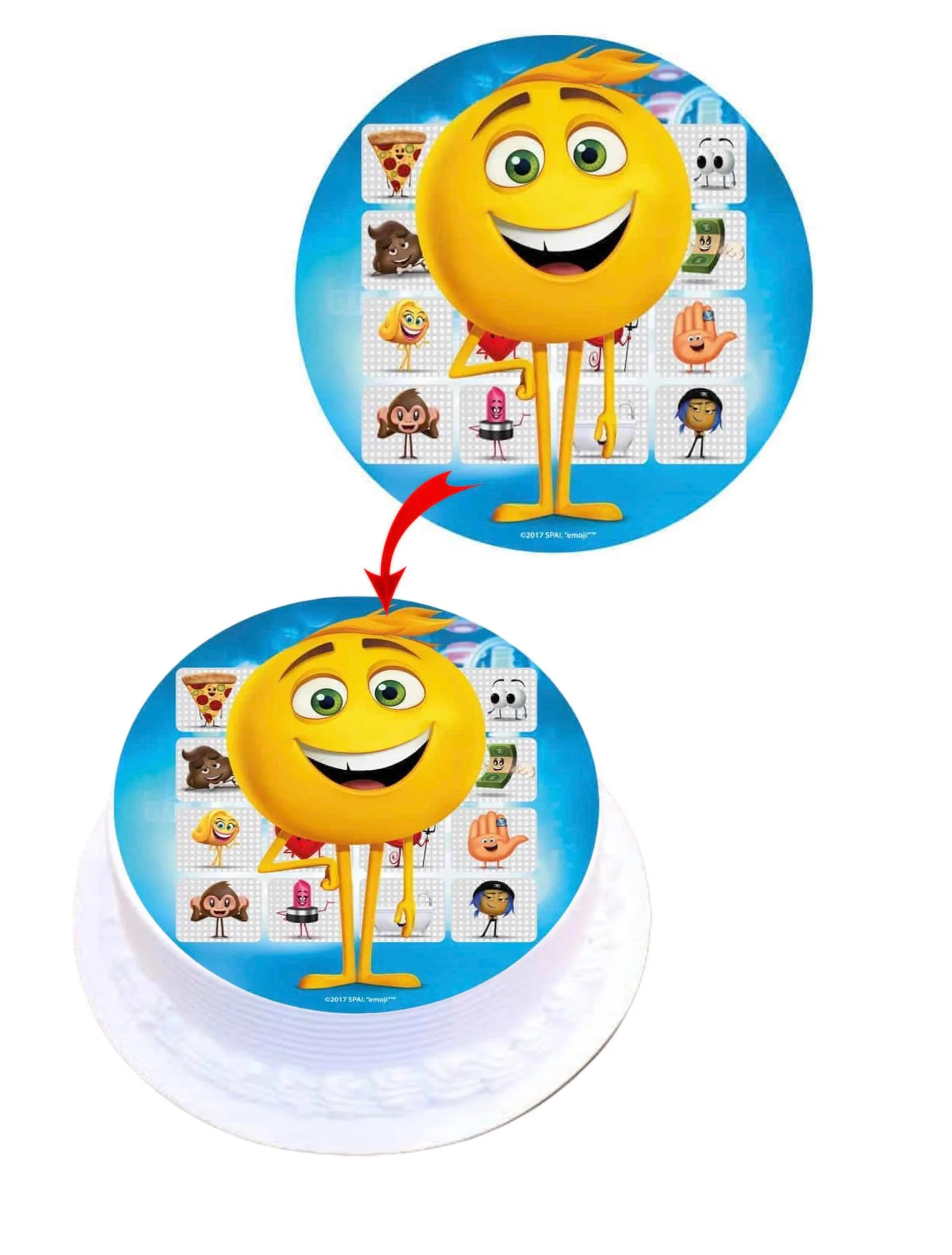 Emoji Edible Cake Topper Round Images Cake Decoration