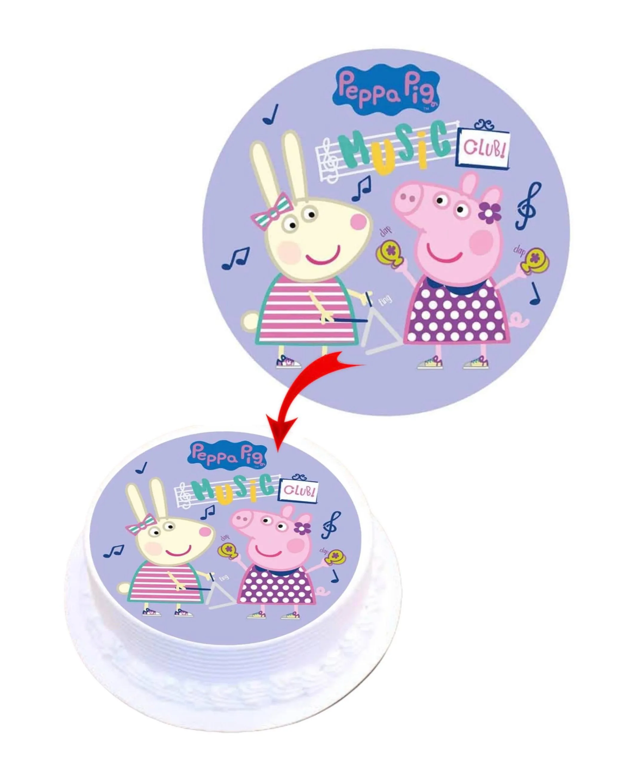Peppa Pig #4 Edible Cake Topper Round Images Cake Decoration