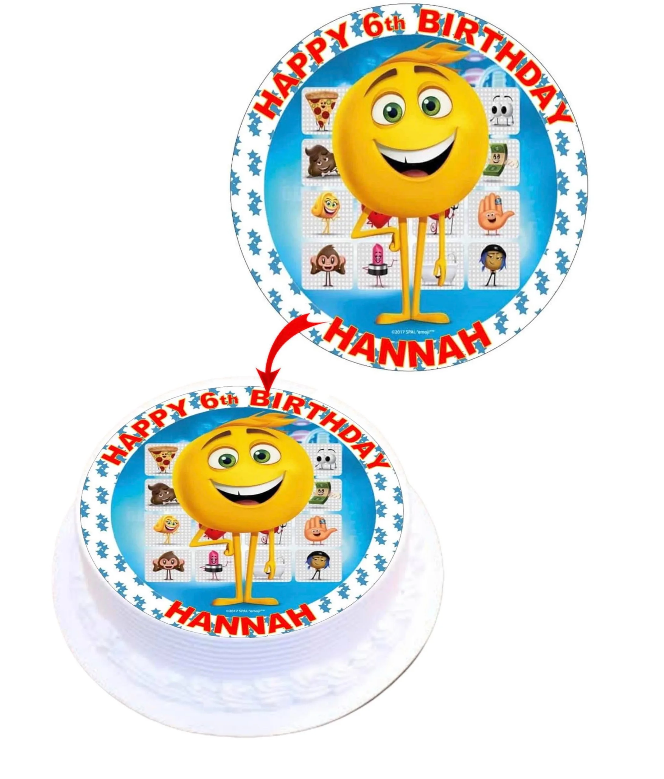 Emoji Personalised Edible Cake Topper Decoration Images
