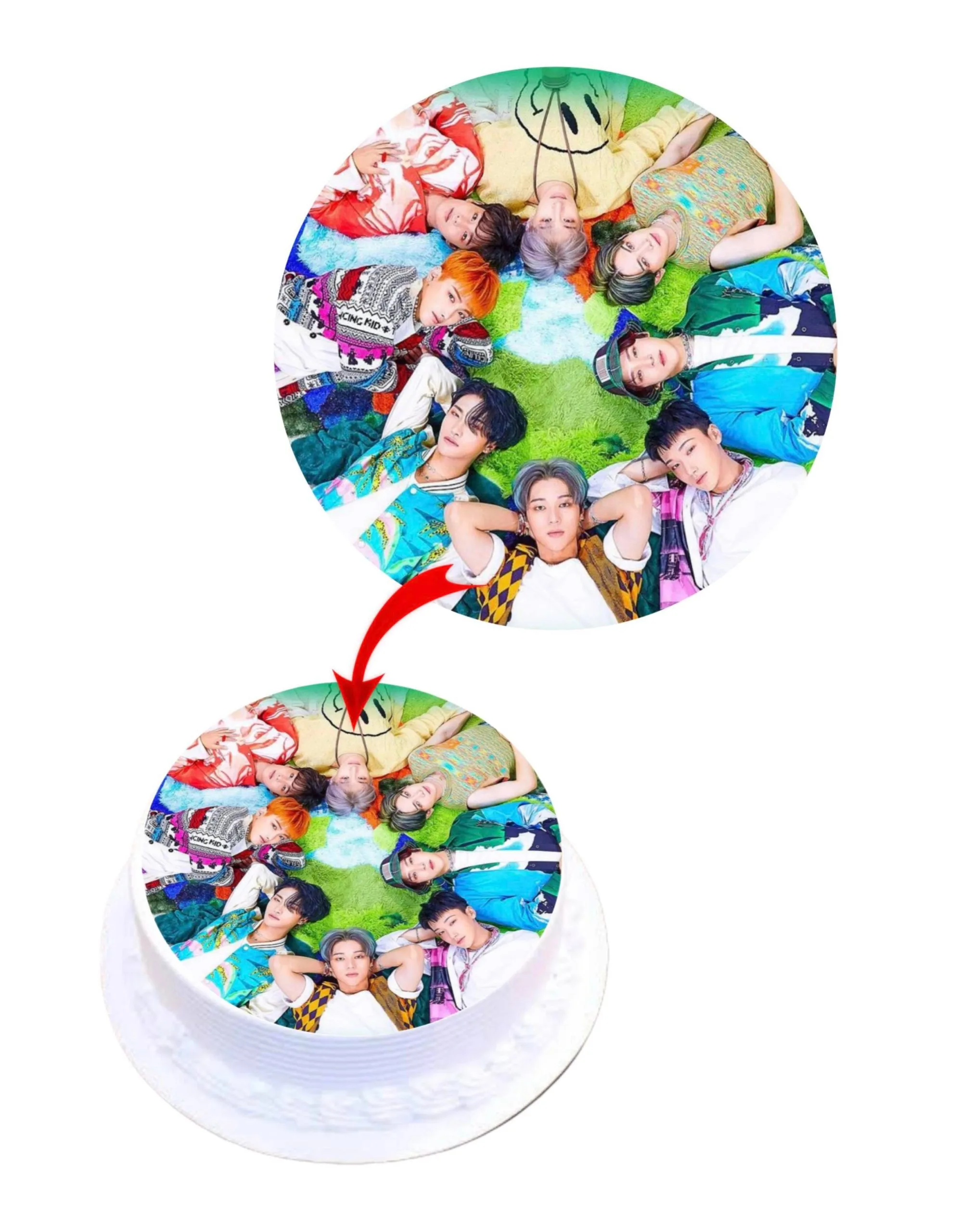 K-Pop Band Ateez EDIBLE Cake Topper Round Images